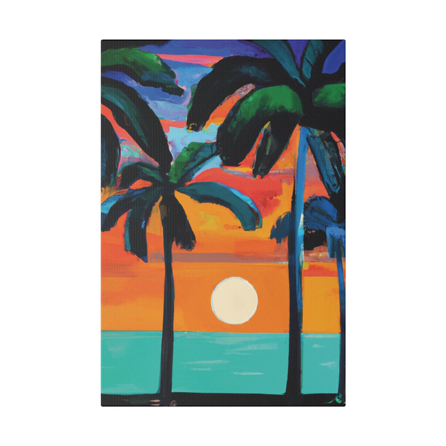 4567C - Miami Beach Sunset Painting Print | Miami | Beach | Sunset | Poster | Home Decor | Wall Art | Canvas