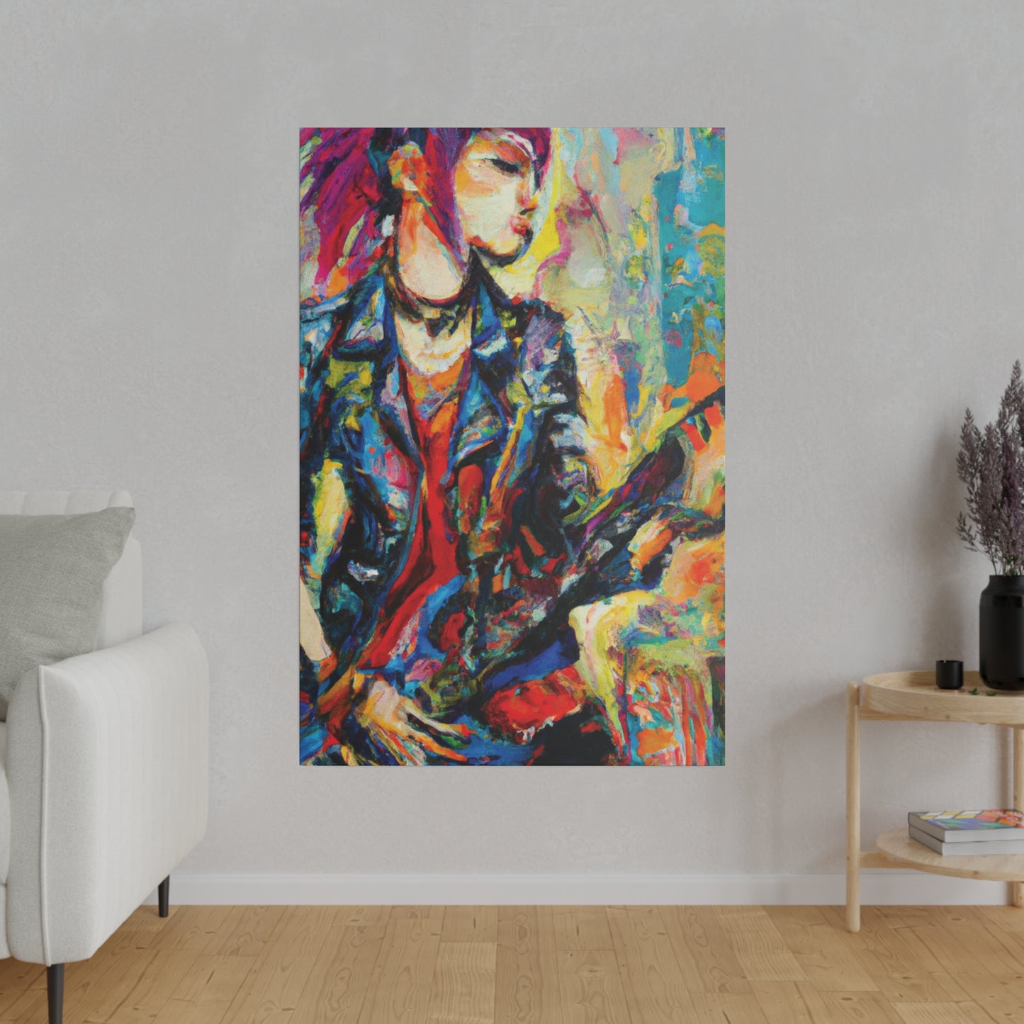 3154V - Rockstar Oil Painting Style Print | Poster | Home Decor | Wall Art | Music Art | Canvas