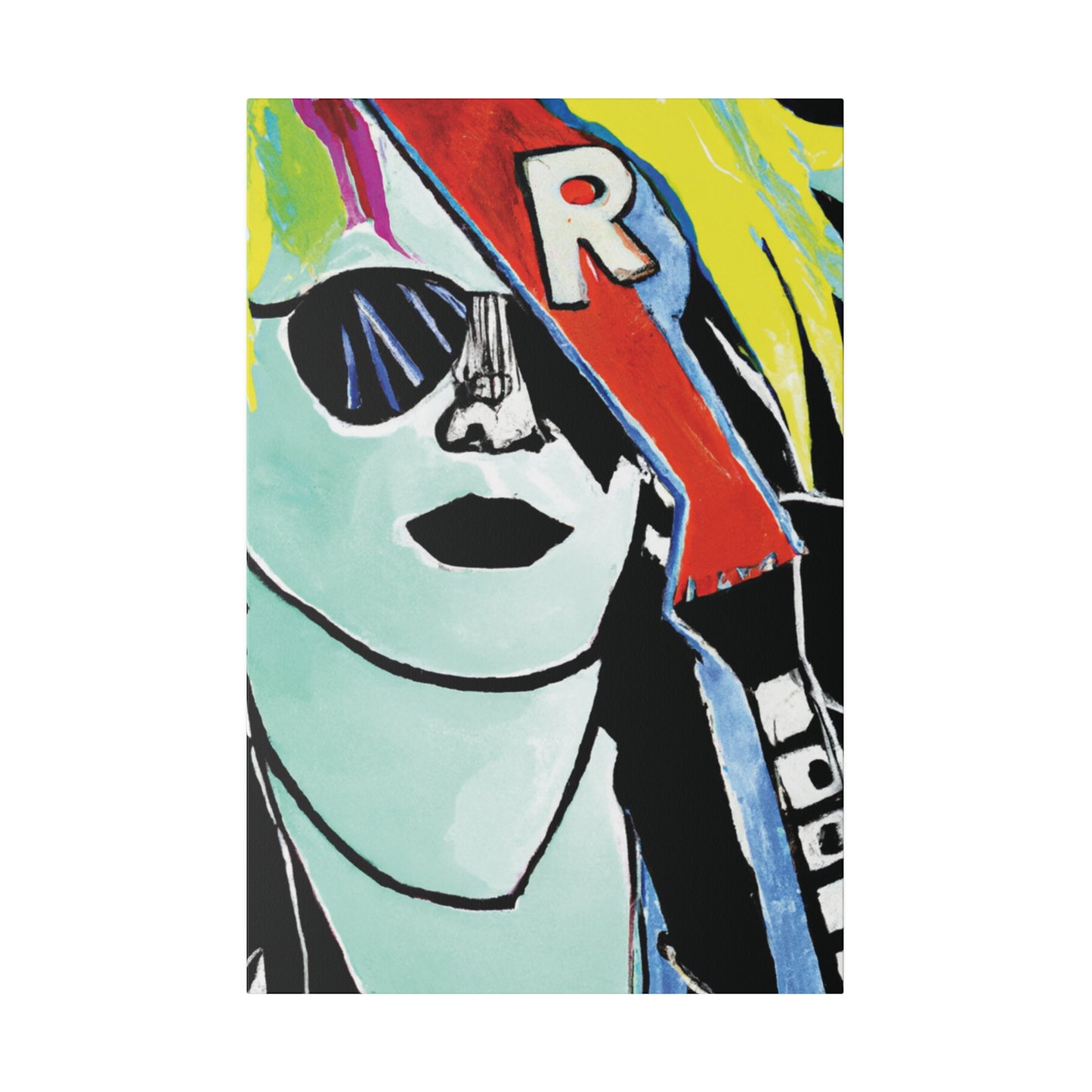 9391O - Rockstar Painting Print | Face | Abstract | Poster | Home Decor | Wall Art | Music Art | Canvas