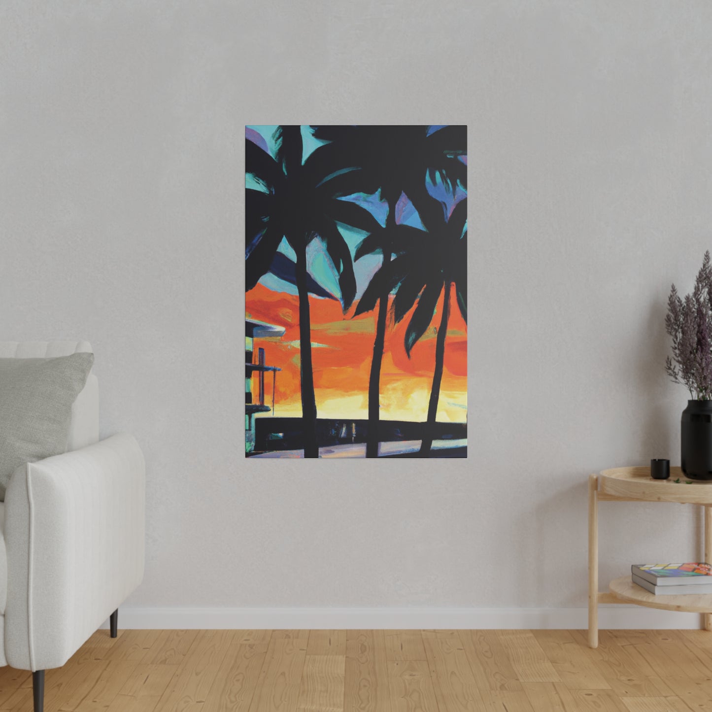 4567W - Miami Beach Sunset Painting Print | Miami | Beach | Sunset | Poster | Home Decor | Wall Art | Canvas