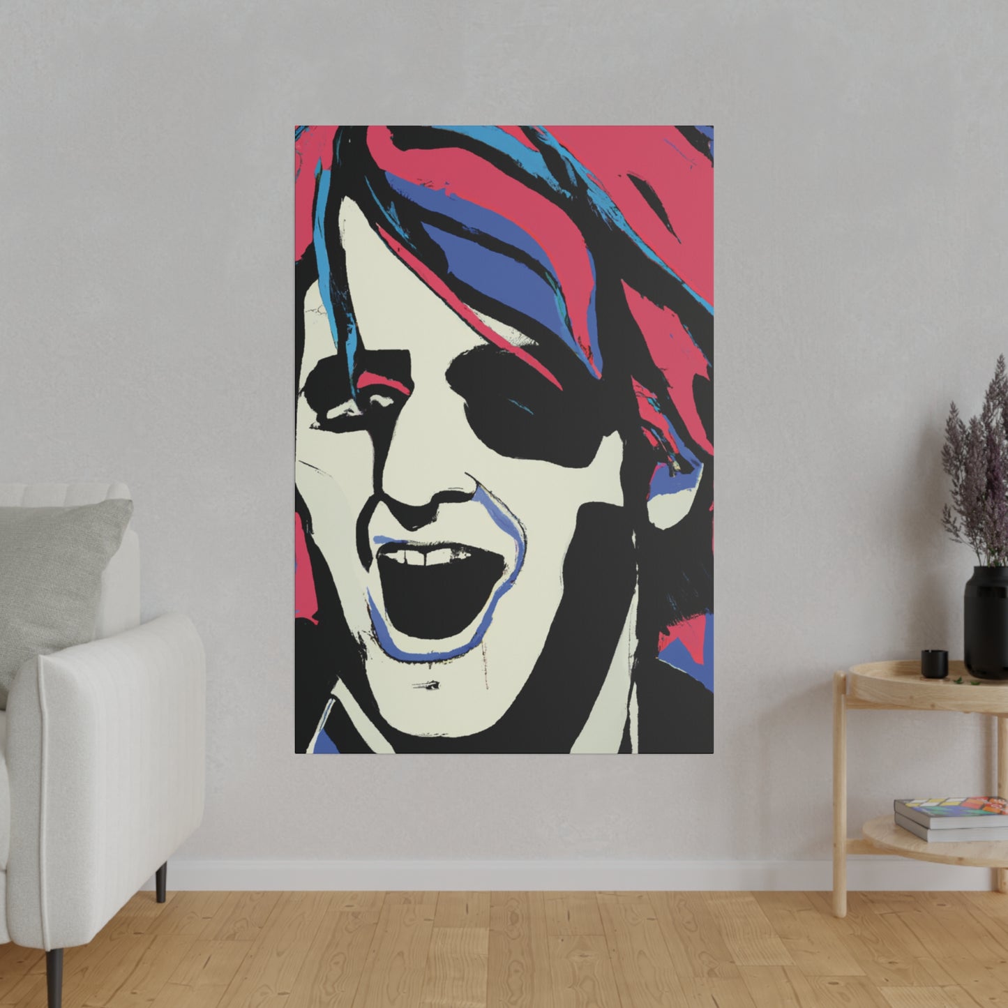 4318K - Rockstar Painting Print | Face | Abstract | Poster | Home Decor | Wall Art | Music Art | Canvas