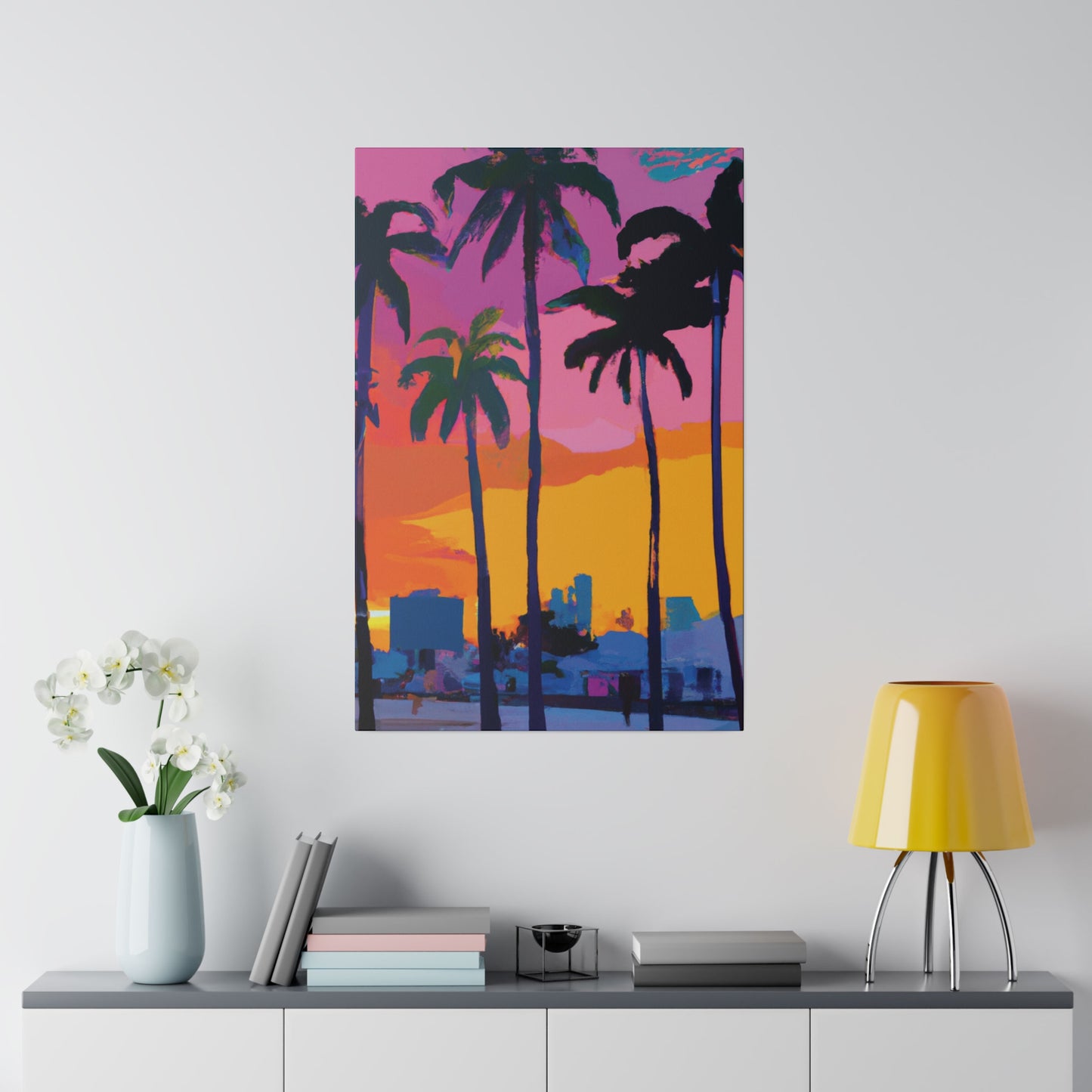 3546F - Miami Beach Sunset Painting Print | Miami | Beach | Sunset | Poster | Home Decor | Wall Art | Canvas