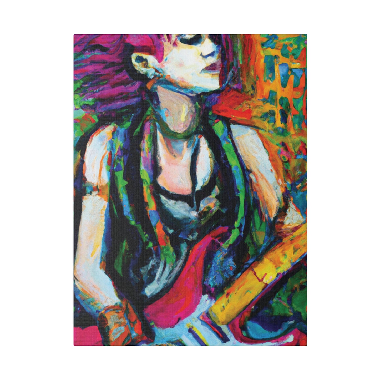 9572N - Rockstar Oil Painting Style Print | Poster | Home Decor | Wall Art | Music Art | Canvas