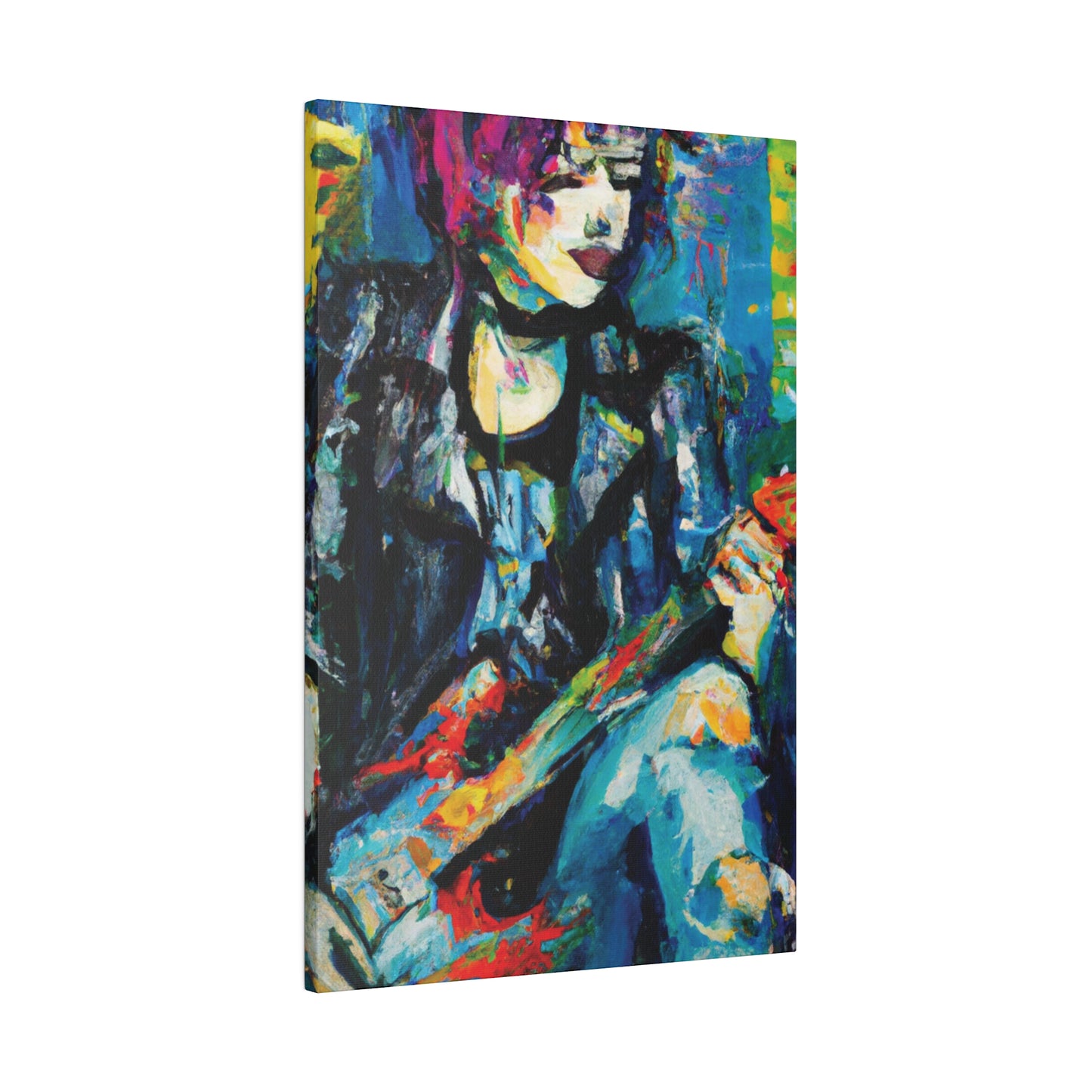 9733T - Rockstar Oil Painting Style Print | Poster | Home Decor | Wall Art | Music Art | Canvas