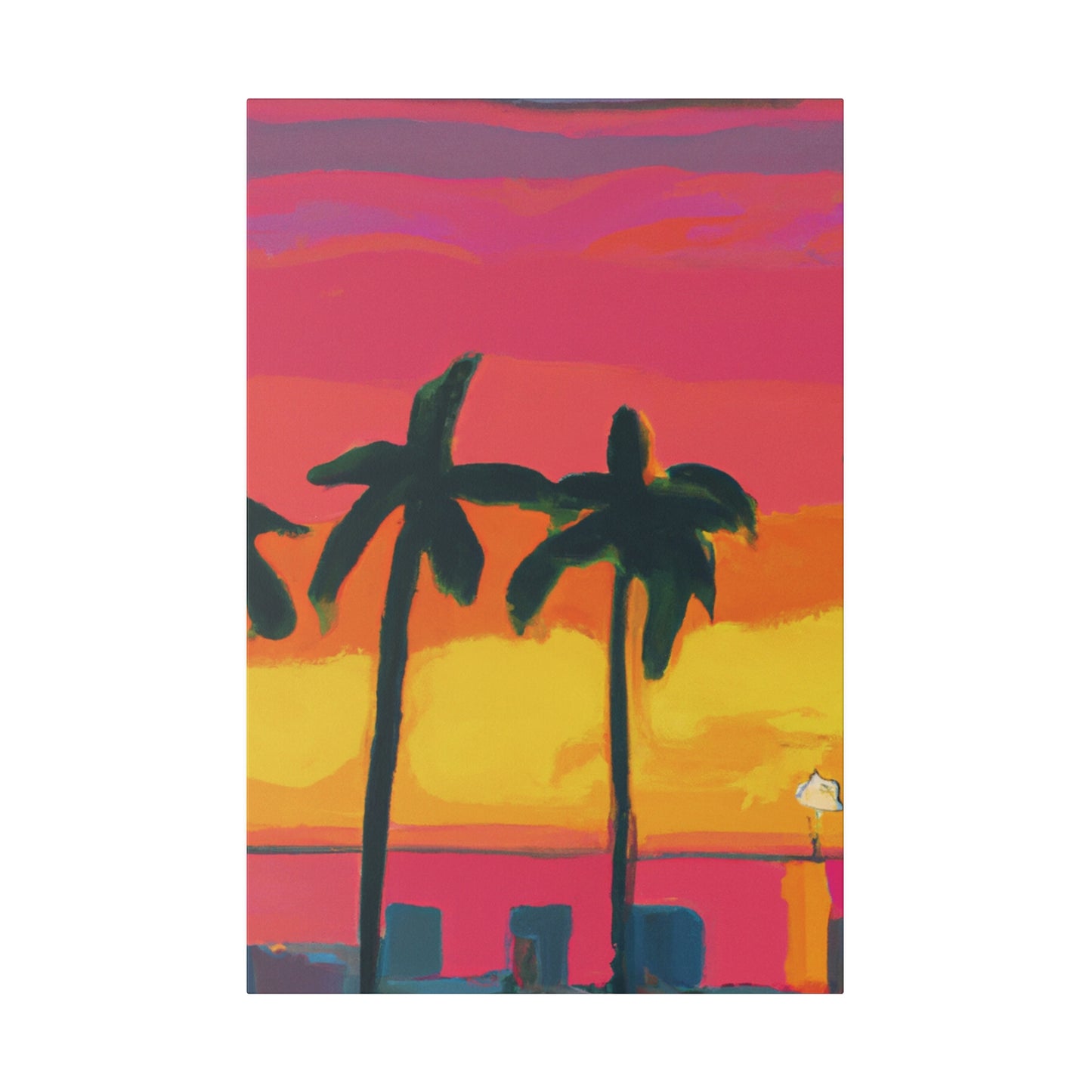 9642Q - Miami Beach Sunset Painting Print | Miami | Beach | Sunset | Poster | Home Decor | Wall Art | Canvas