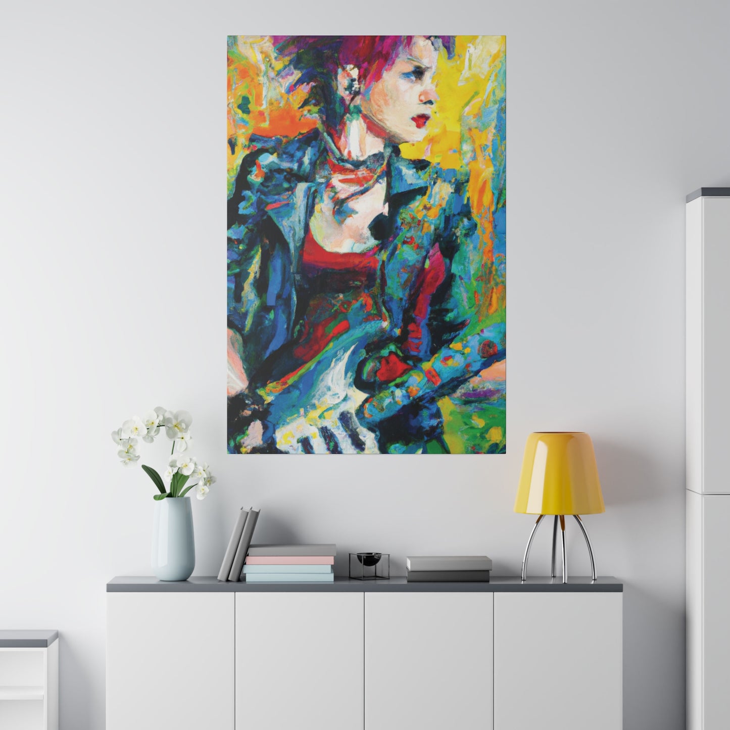 9075K - Rockstar Oil Painting Style Print | Poster | Home Decor | Wall Art | Music Art | Canvas