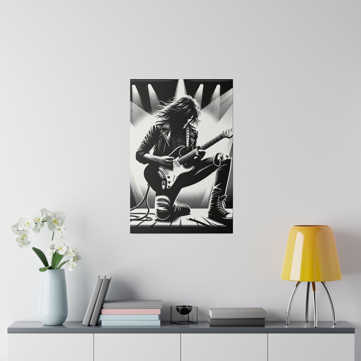 6789K - music art work, rockstar gifts, musician gift ideas, guitar art work, guitar artwork, guitar wall art canvas, playing guitar, decor