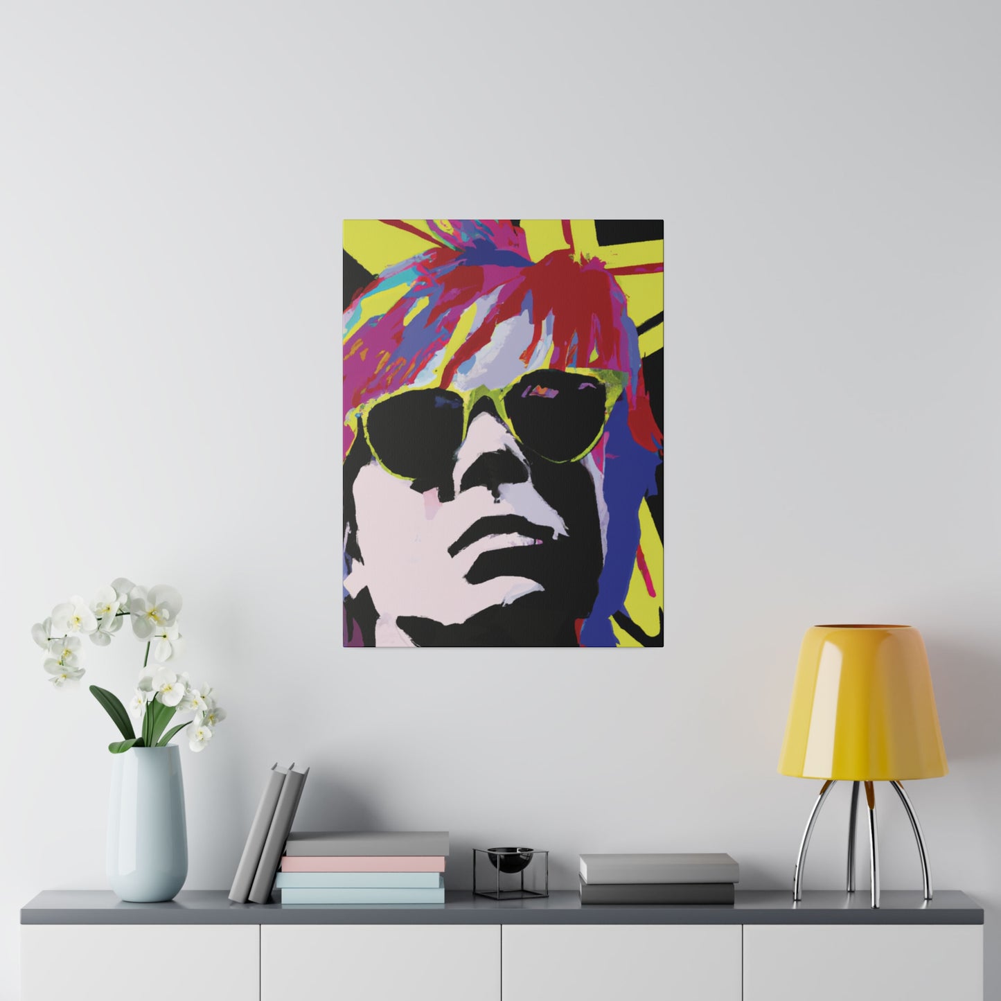 2184J - Rockstar Painting Print | Face | Abstract | Poster | Home Decor | Wall Art | Music Art | Canvas