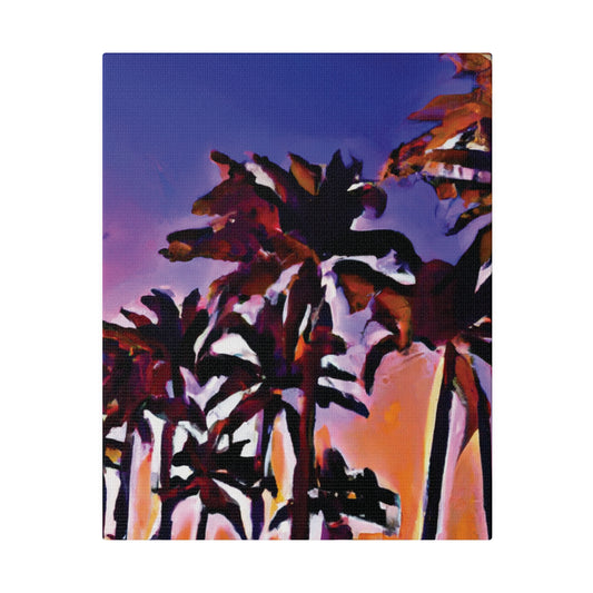 1463E - Miami Beach Sunset Painting Print | Miami | Beach | Sunset | Poster | Home Decor | Wall Art | Canvas