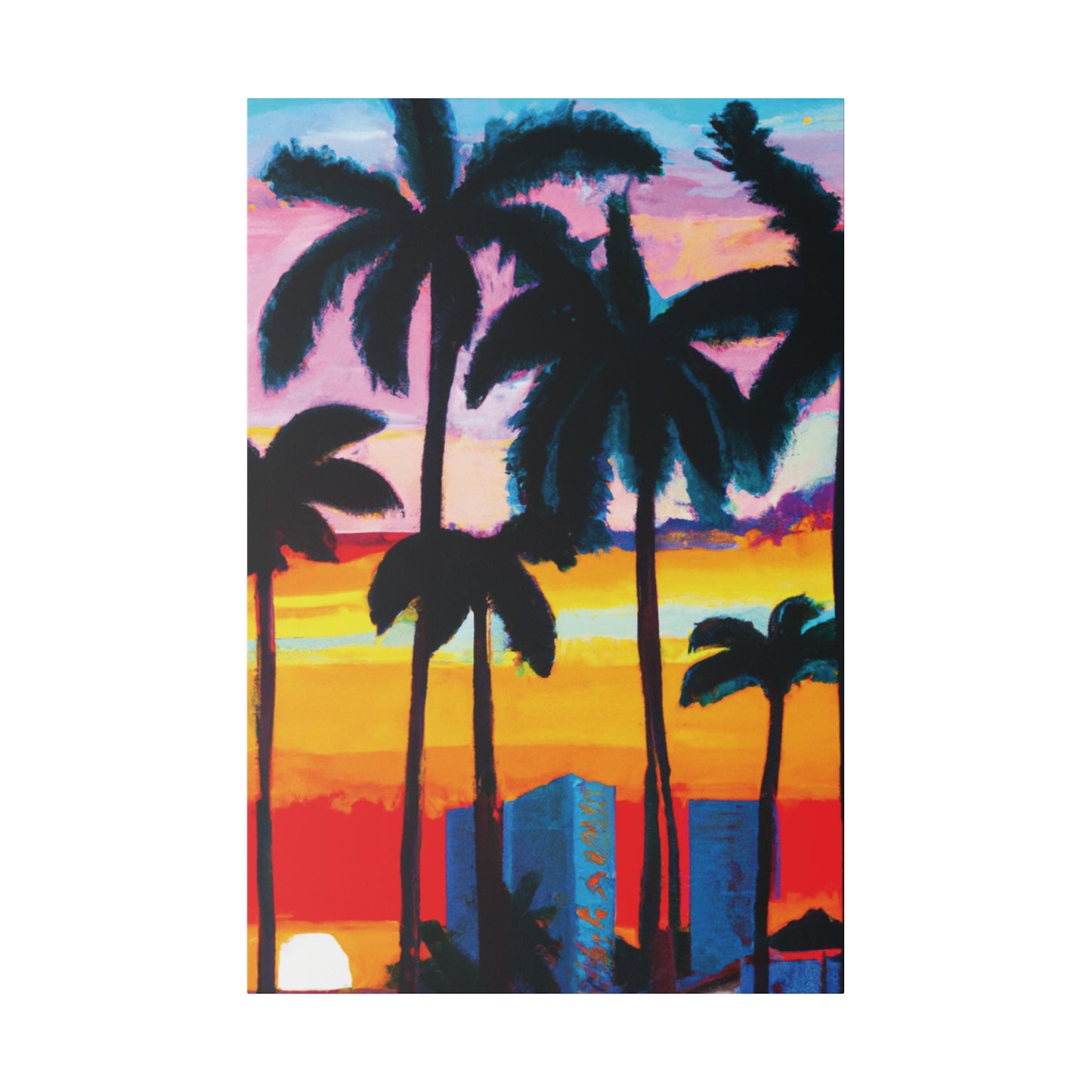 6891Y - Miami Beach Sunset Painting Print | Miami | Beach | Sunset | Poster | Home Decor | Wall Art | Canvas