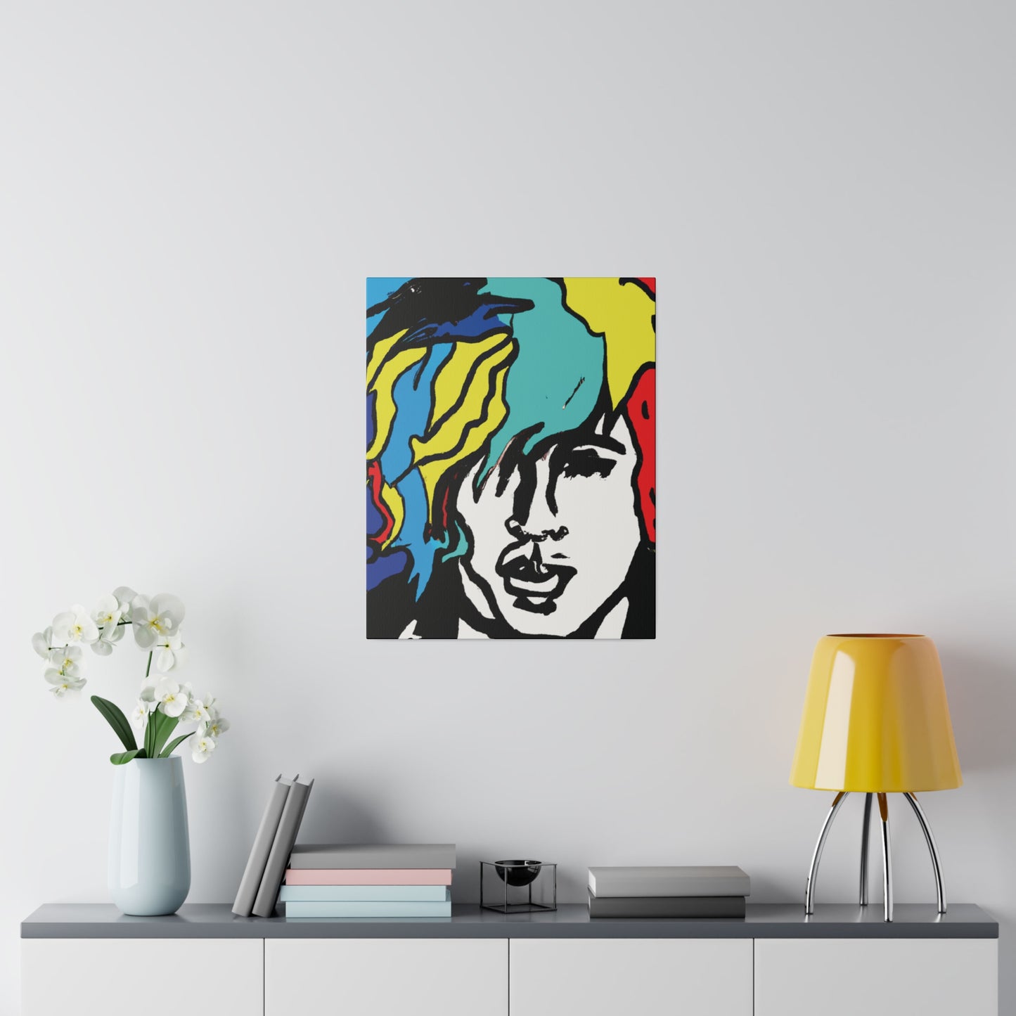 7456M - Rockstar Painting Print | Face | Abstract | Poster | Home Decor | Wall Art | Music Art | Canvas