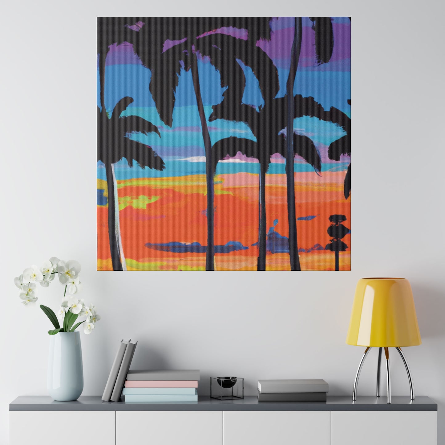 7891V - Miami Beach Sunset Painting Print | Miami | Beach | Sunset | Poster | Home Decor | Wall Art | Canvas