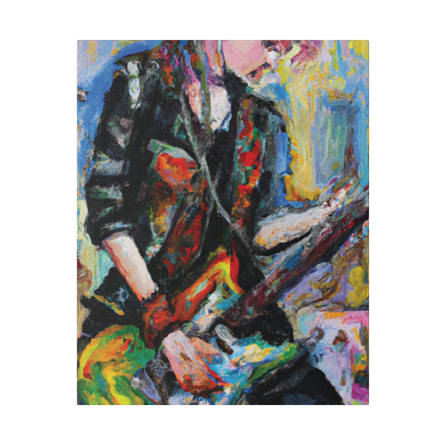 4658Z - Rockstar Oil Painting Style Print | Poster | Home Decor | Wall Art | Music Art | Canvas