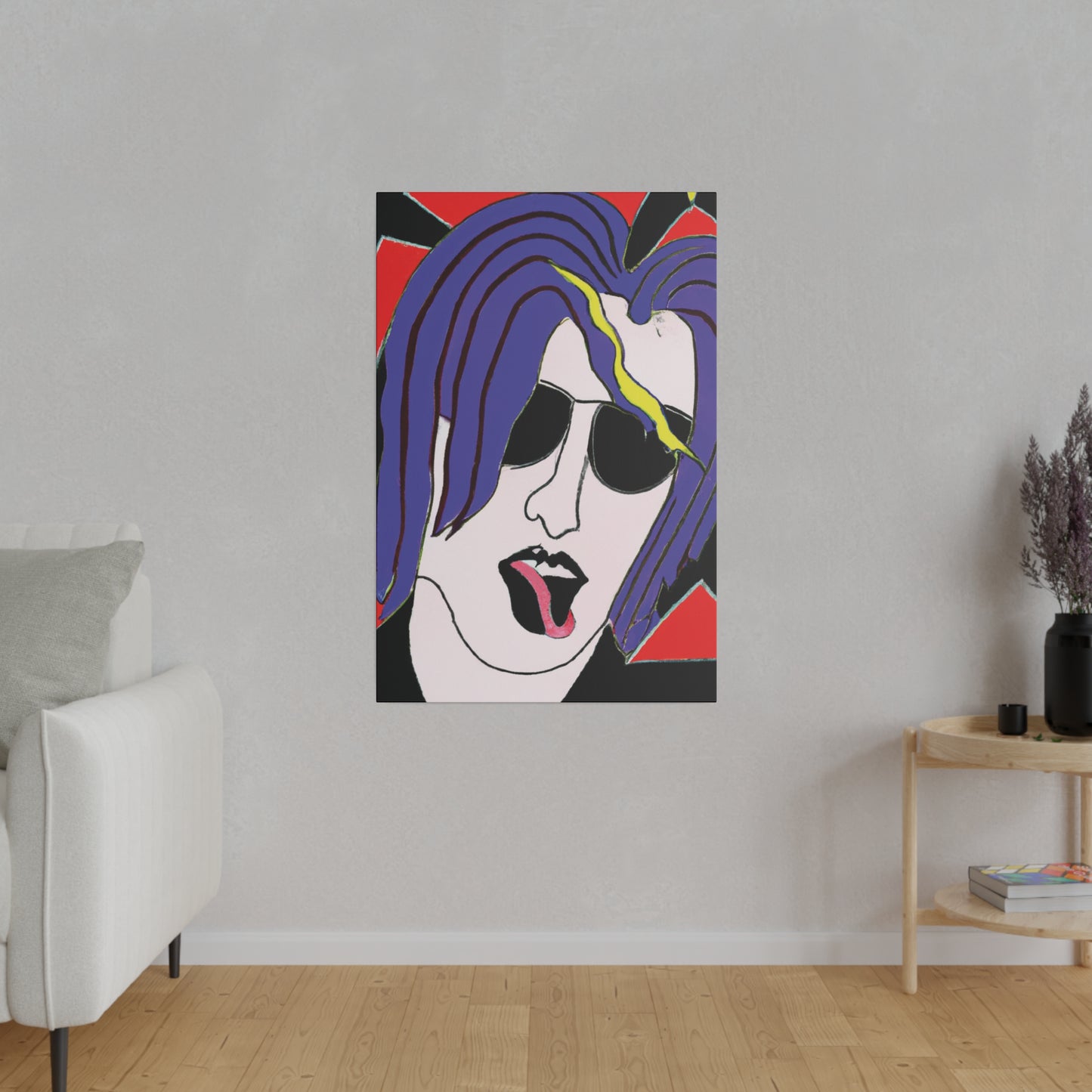 7258X - Rockstar Painting Print | Face | Abstract | Poster | Home Decor | Wall Art | Music Art | Canvas