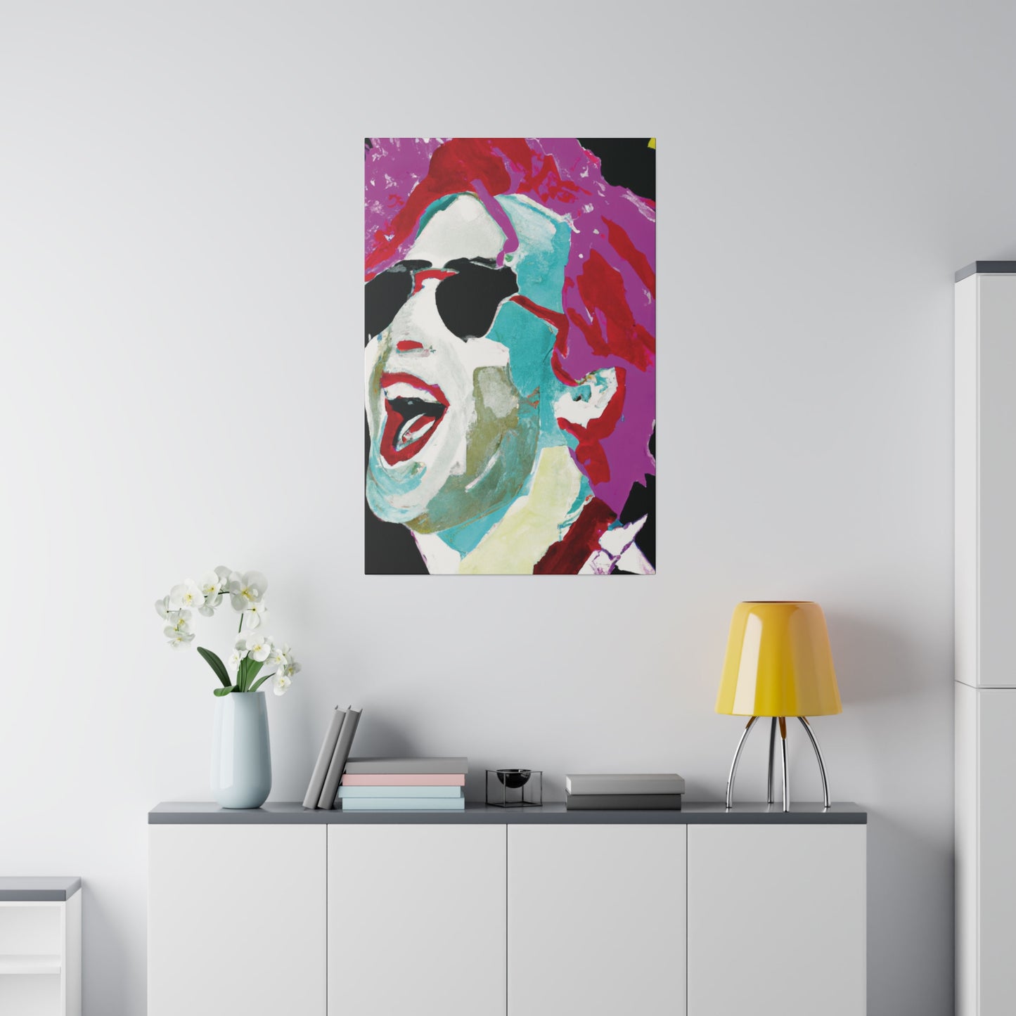 7676H - Rockstar Painting Print | Face | Abstract | Poster | Home Decor | Wall Art | Music Art | Canvas