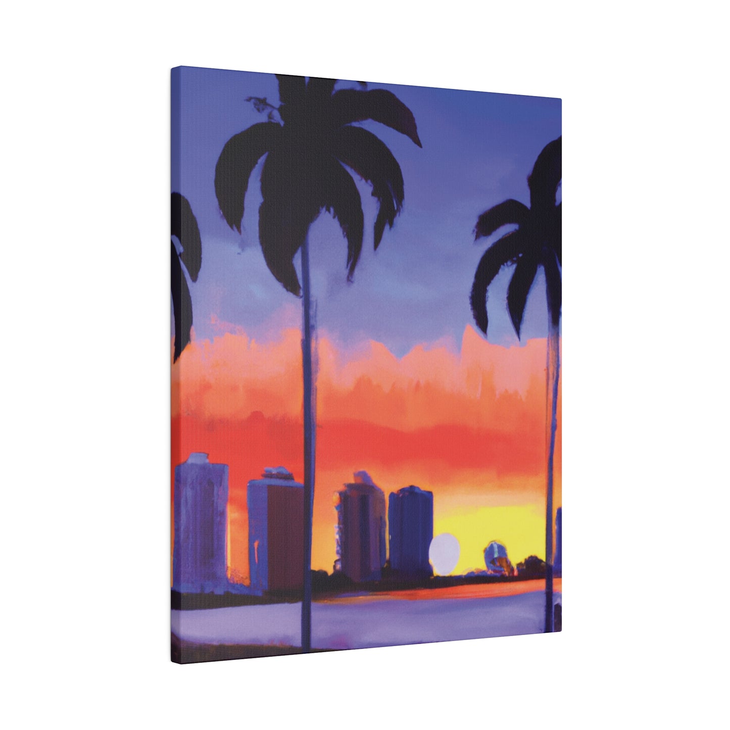 6829T - Miami Beach Sunset Painting Print | Miami | Beach | Sunset | Poster | Home Decor | Wall Art | Canvas