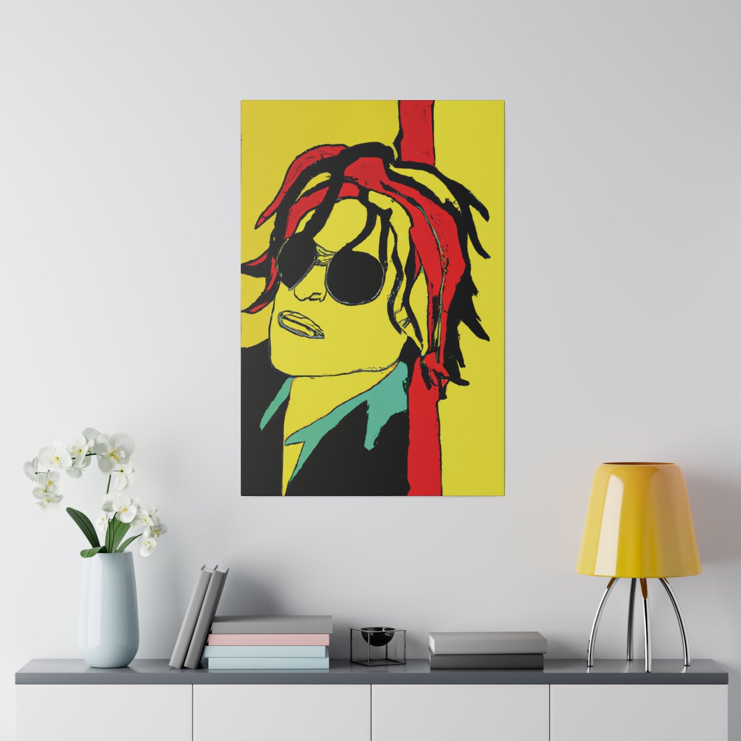 4551W - Rockstar Painting Print | Face | Abstract | Poster | Home Decor | Wall Art | Music Art | Canvas