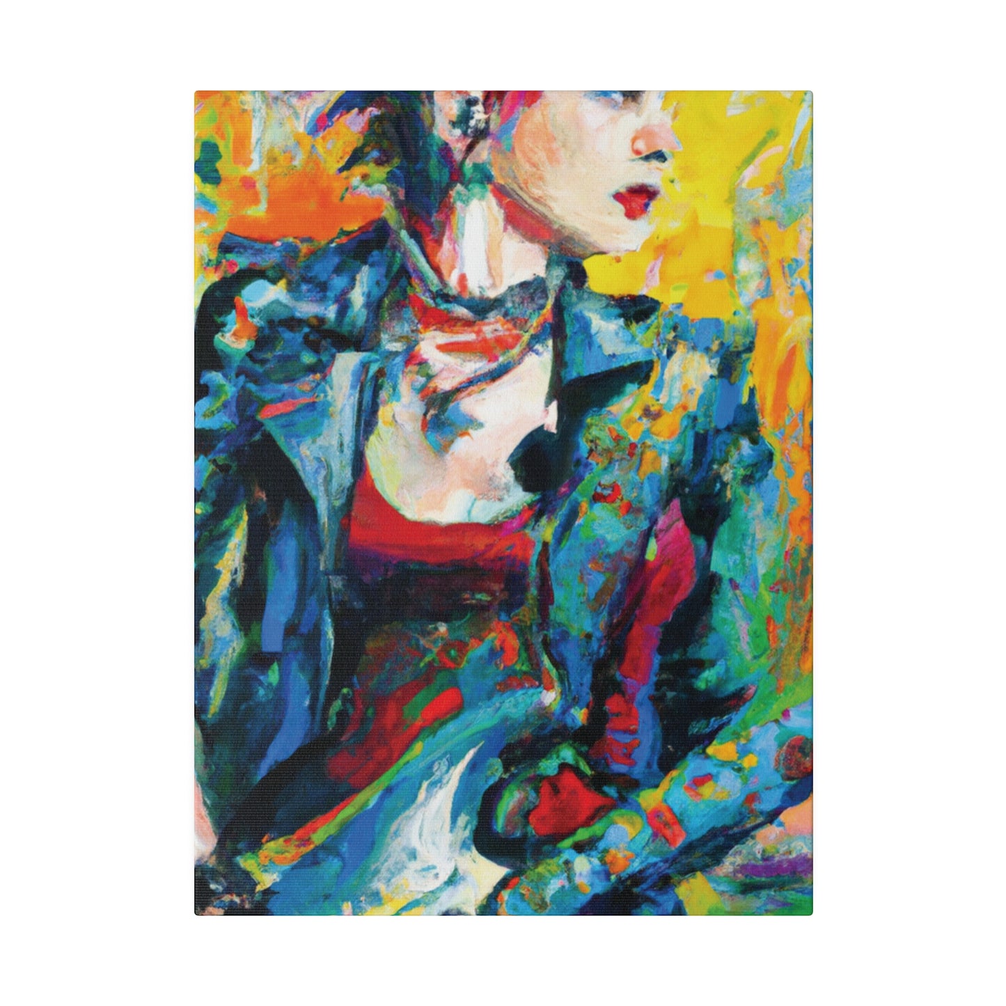 9075K - Rockstar Oil Painting Style Print | Poster | Home Decor | Wall Art | Music Art | Canvas