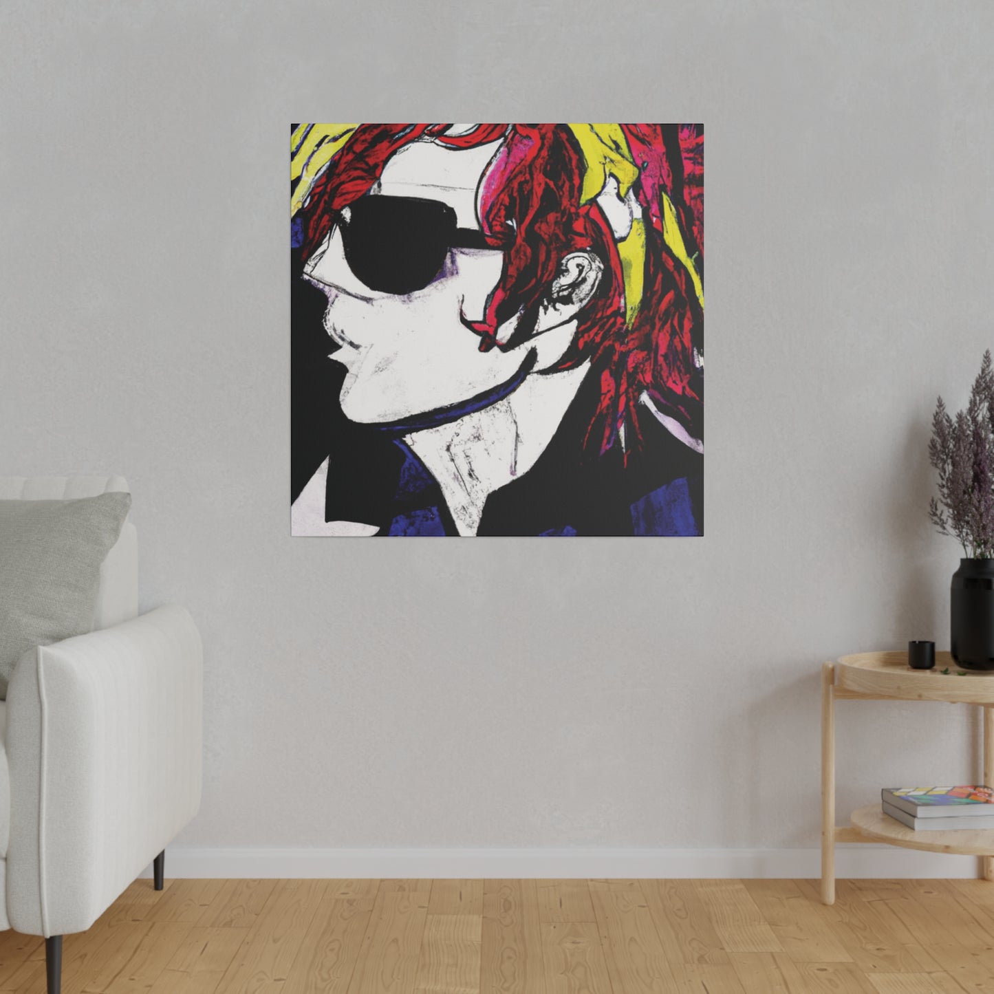 7561C - Rockstar Painting Print | Face | Abstract | Poster | Home Decor | Wall Art | Music Art | Canvas