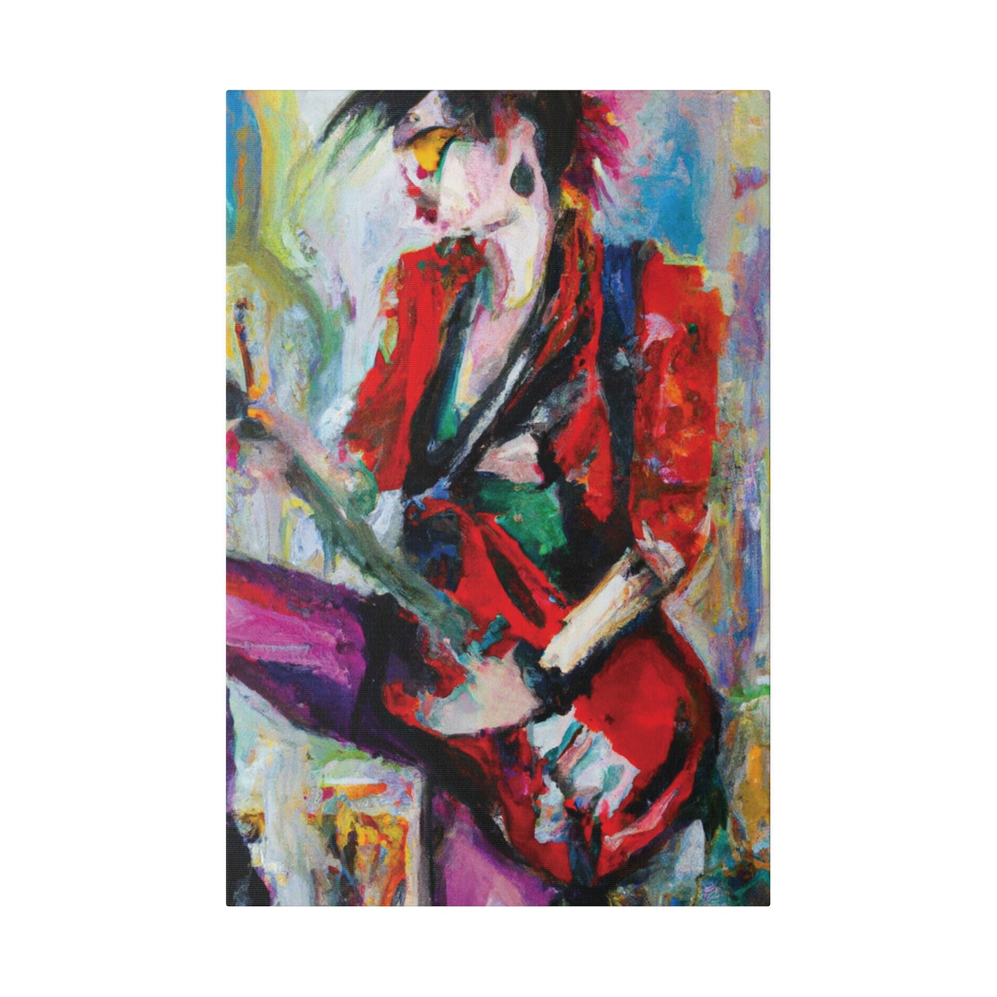 7962V - Rockstar Oil Painting Style Print | Poster | Home Decor | Wall Art | Music Art | Canvas