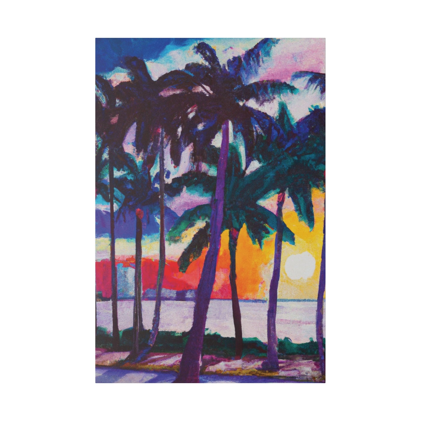 3259X - Miami Beach Sunset Painting Print | Miami | Beach | Sunset | Poster | Home Decor | Wall Art | Canvas