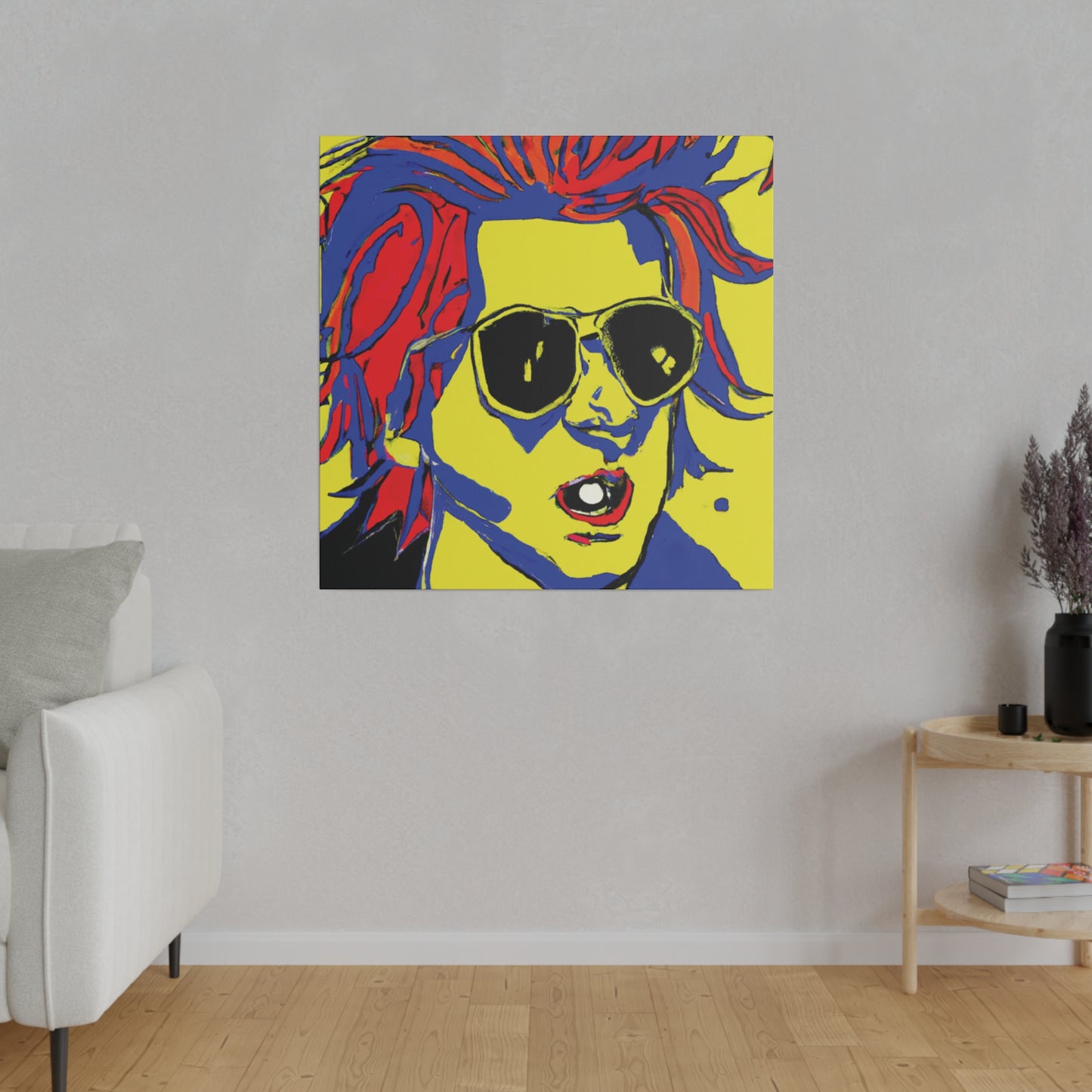 7446Z - Rockstar Painting Print | Face | Abstract | Poster | Home Decor | Wall Art | Music Art | Canvas