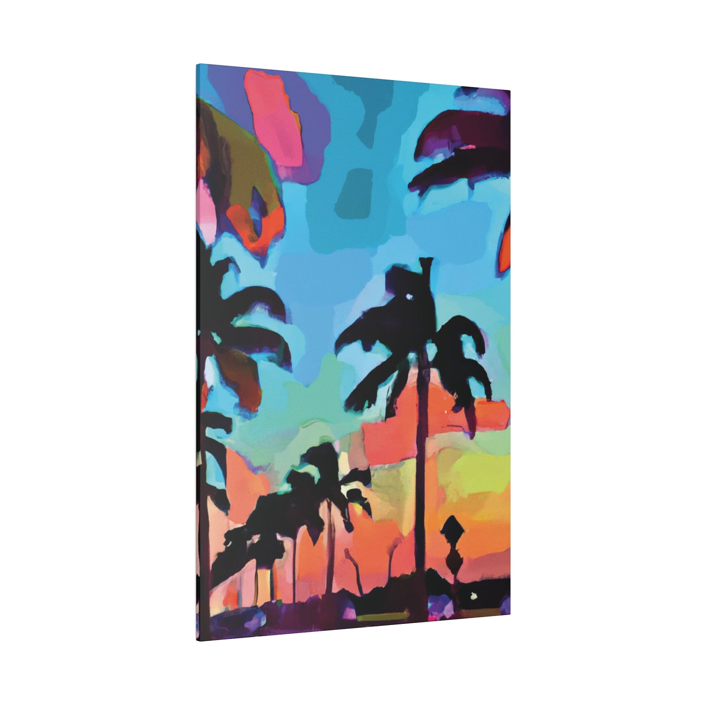 7439V - Miami Beach Sunset Painting Print | Miami | Beach | Sunset | Poster | Home Decor | Wall Art | Canvas