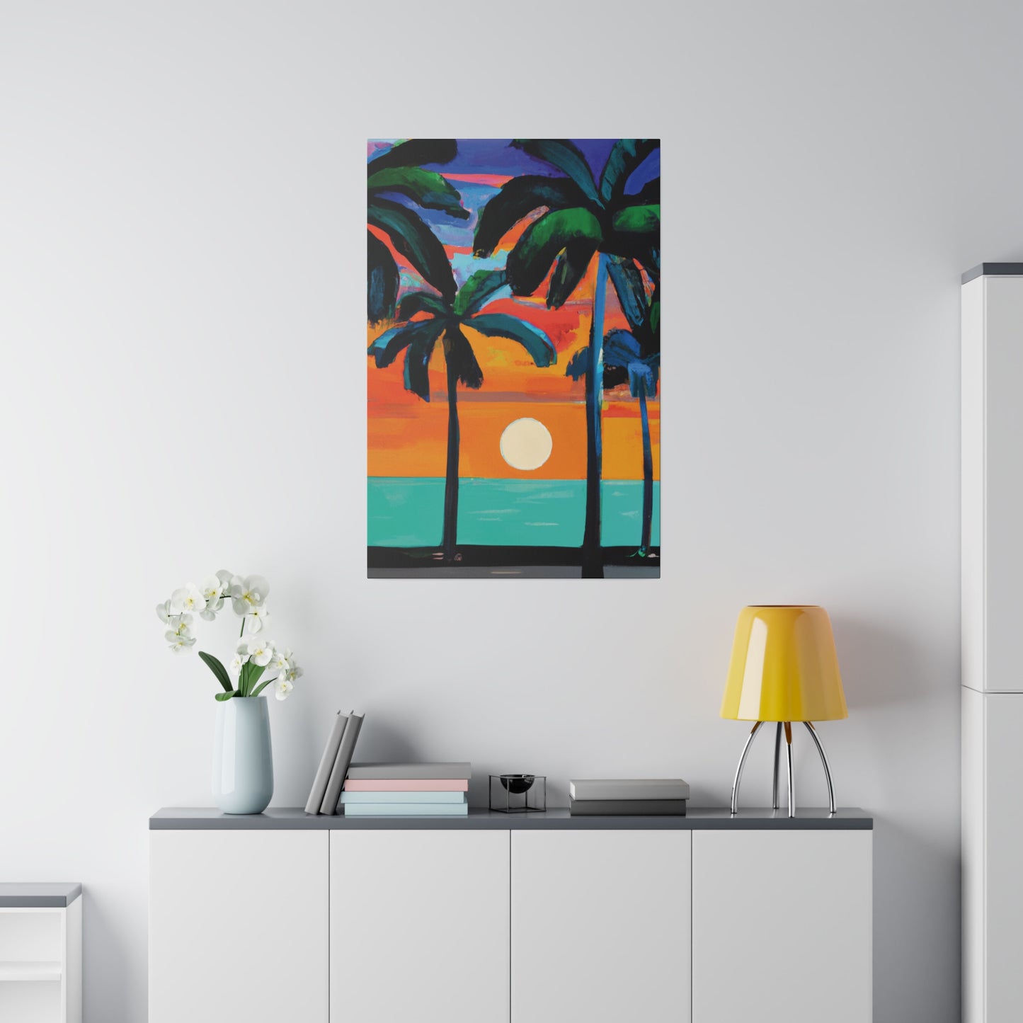 4567C - Miami Beach Sunset Painting Print | Miami | Beach | Sunset | Poster | Home Decor | Wall Art | Canvas