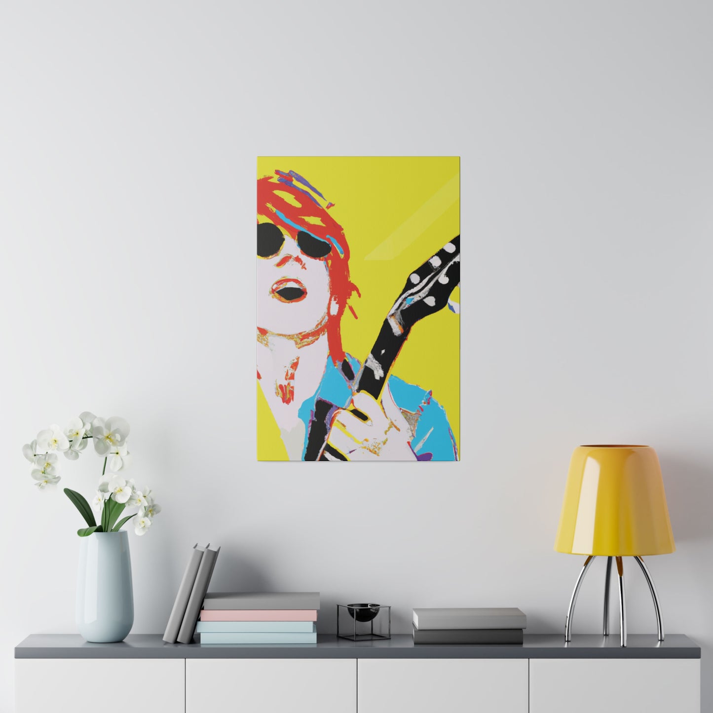 846Q - Rockstar Painting Print | Face | Abstract | Poster | Home Decor | Wall Art | Music Art | Canvas