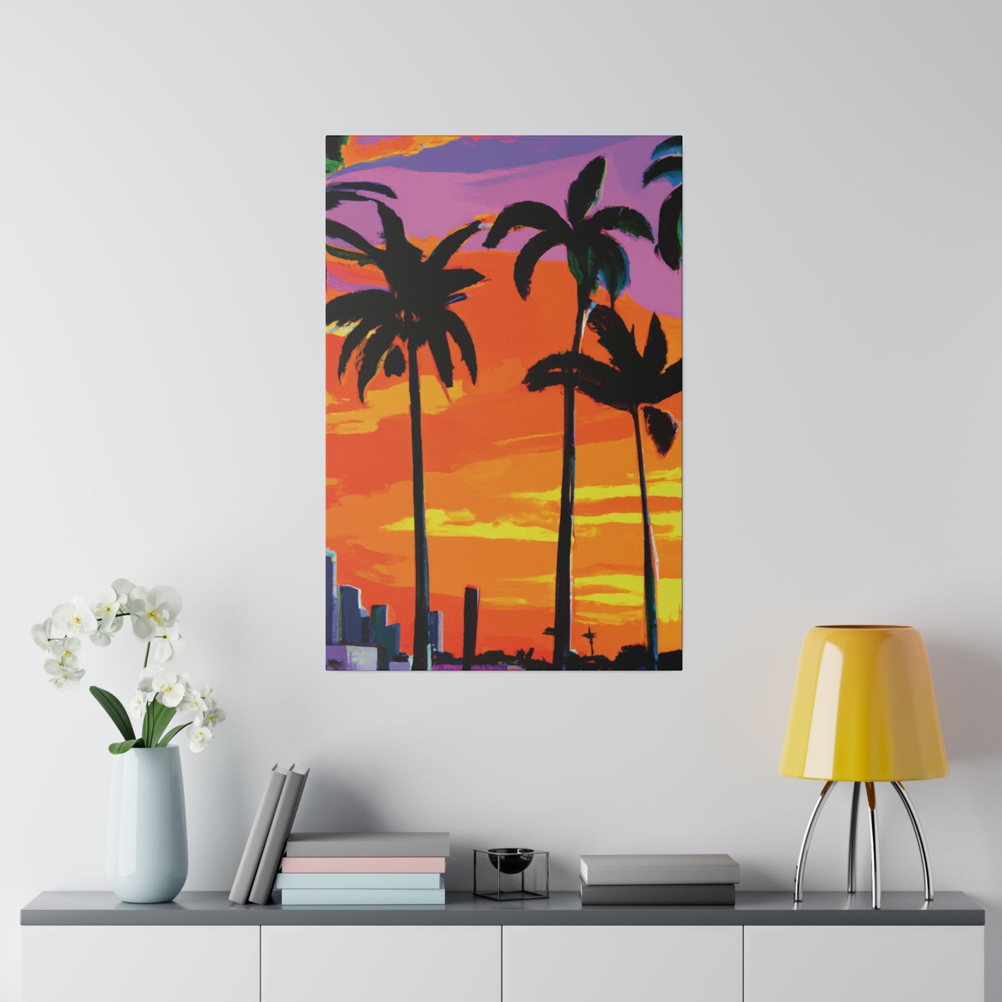 7834K - Miami Beach Sunset Painting Print | Miami | Beach | Sunset | Poster | Home Decor | Wall Art | Canvas