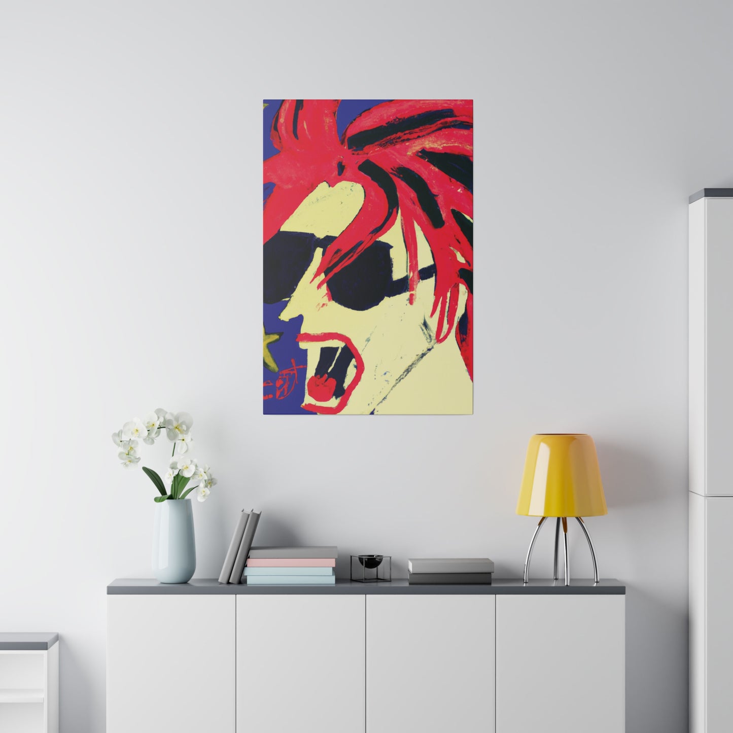 8409V - Rockstar Painting Print | Face | Abstract | Poster | Home Decor | Wall Art | Music Art | Canvas