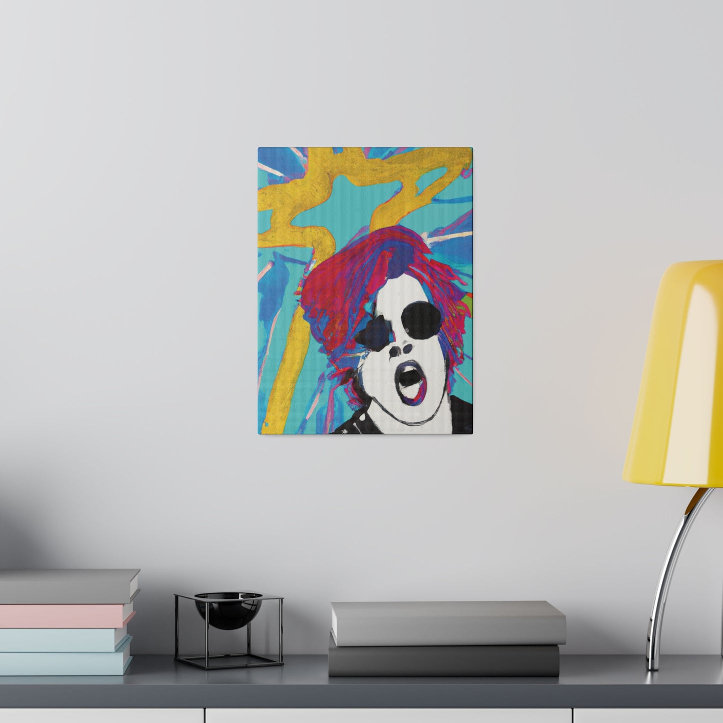 4567A - Rockstar Painting Print | Face | Abstract | Poster | Home Decor | Wall Art | Music Art | Canvas