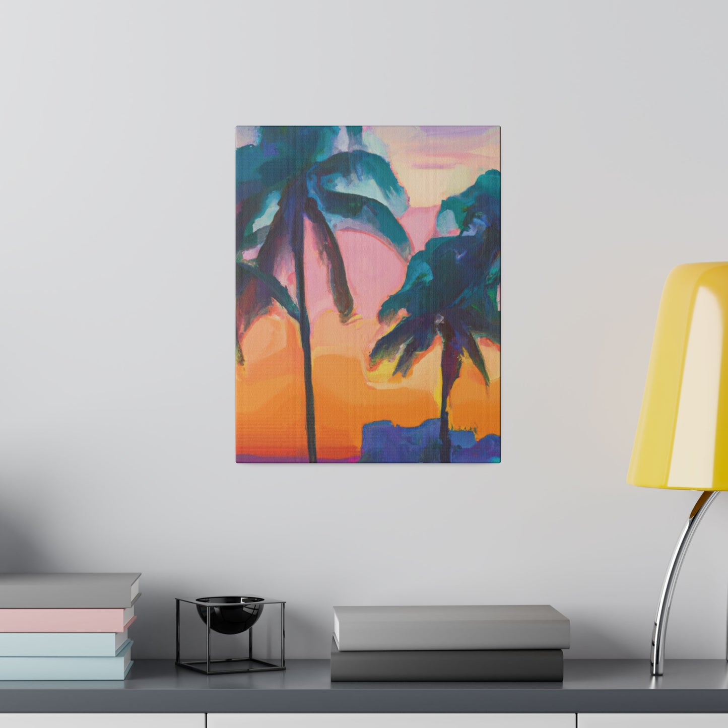 6494M - Miami Beach Sunset Painting Print | Miami | Beach | Sunset | Poster | Home Decor | Wall Art | Canvas