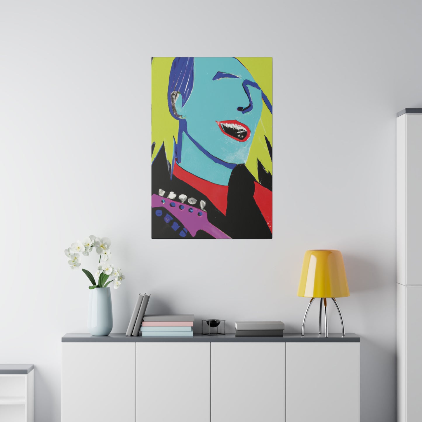 6451X - Rockstar Painting Print | Face | Abstract | Poster | Home Decor | Wall Art | Music Art | Canvas