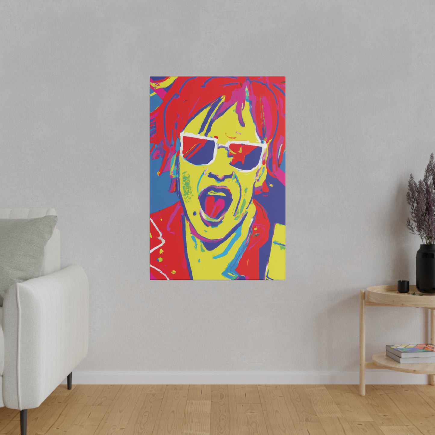 6706E - Rockstar Painting Print | Face | Abstract | Poster | Home Decor | Wall Art | Music Art | Canvas