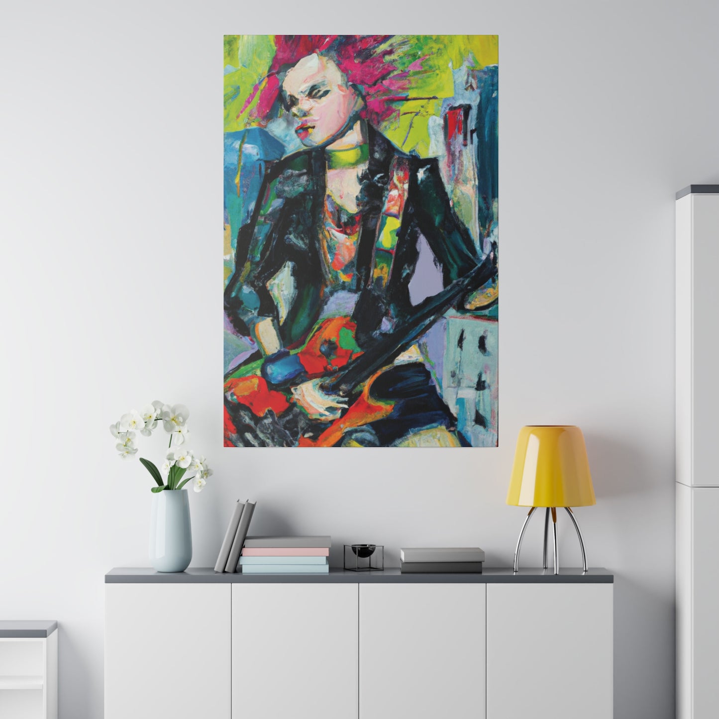 7258Y - Rockstar Oil Painting Style Print | Poster | Home Decor | Wall Art | Music Art | Canvas