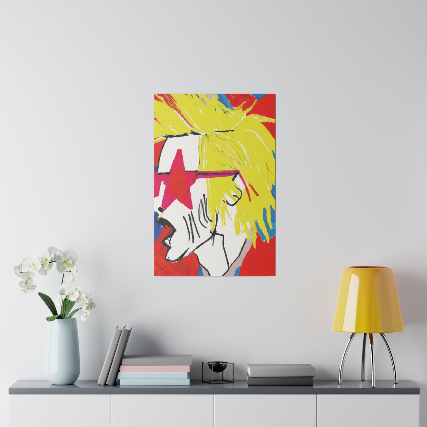 6719V - Rockstar Painting Print | Face | Abstract | Poster | Home Decor | Wall Art | Music Art | Canvas