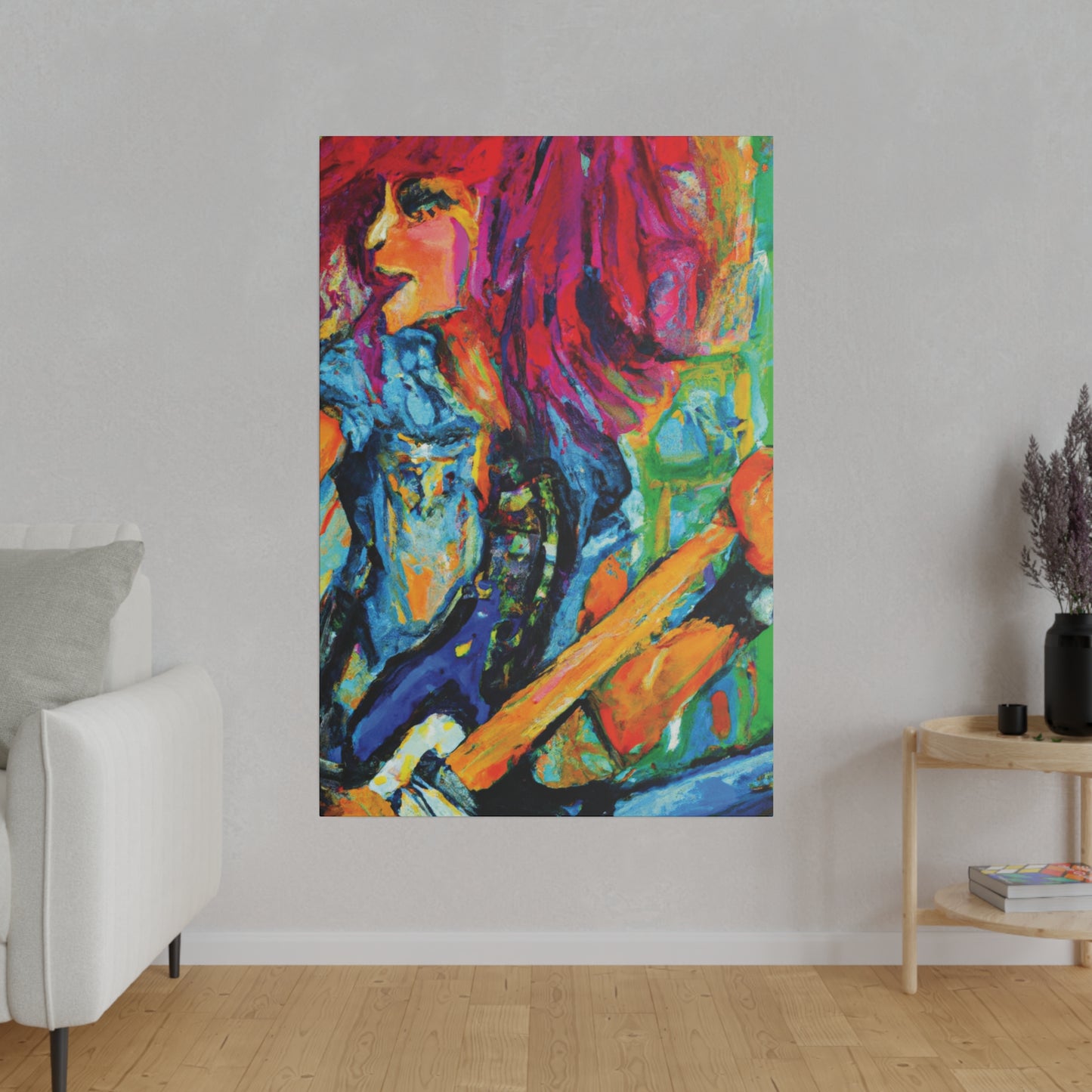 9483V - Rockstar Oil Painting Style Print | Poster | Home Decor | Wall Art | Music Art | Canvas