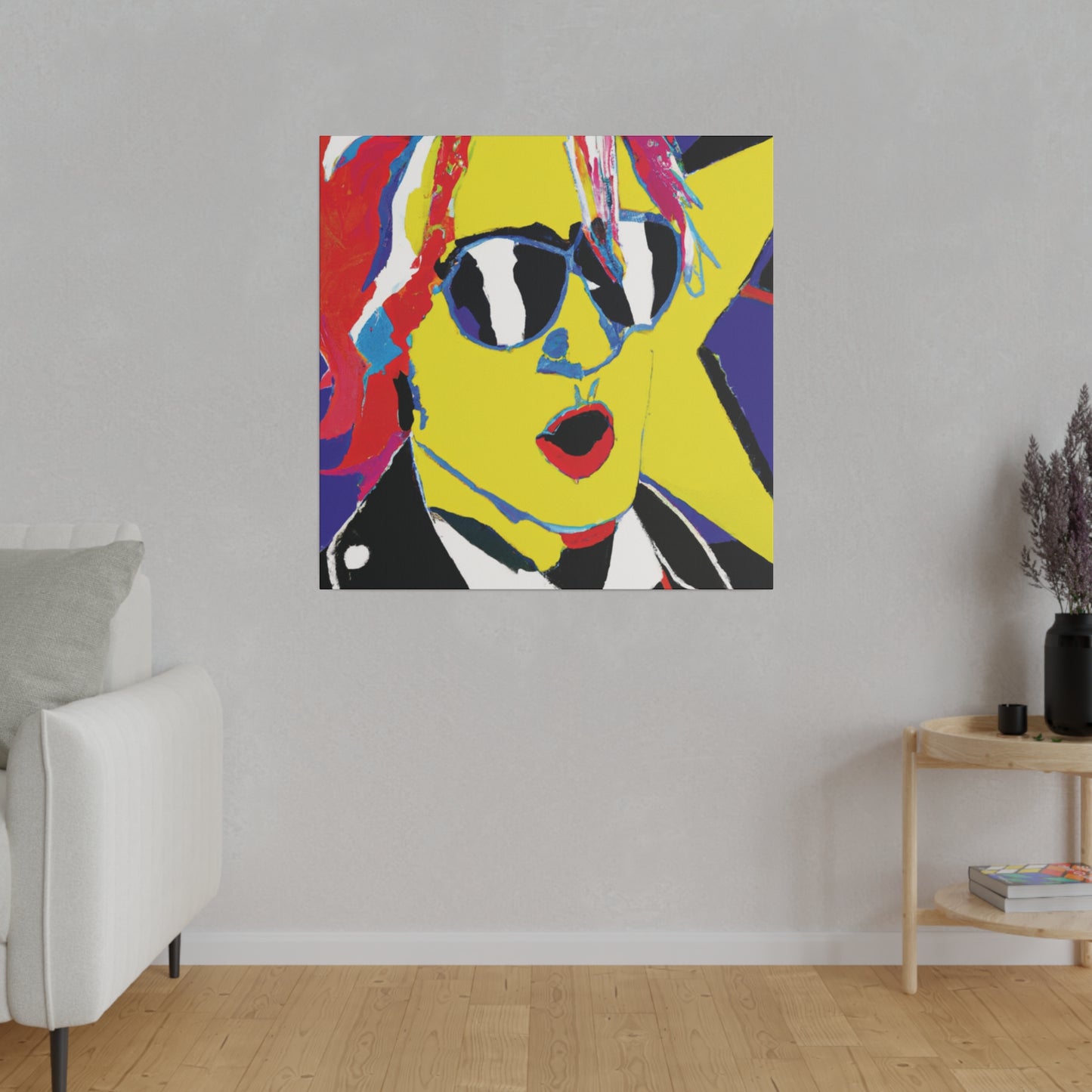 7348X - Rockstar Painting Print | Face | Abstract | Poster | Home Decor | Wall Art | Music Art | Canvas