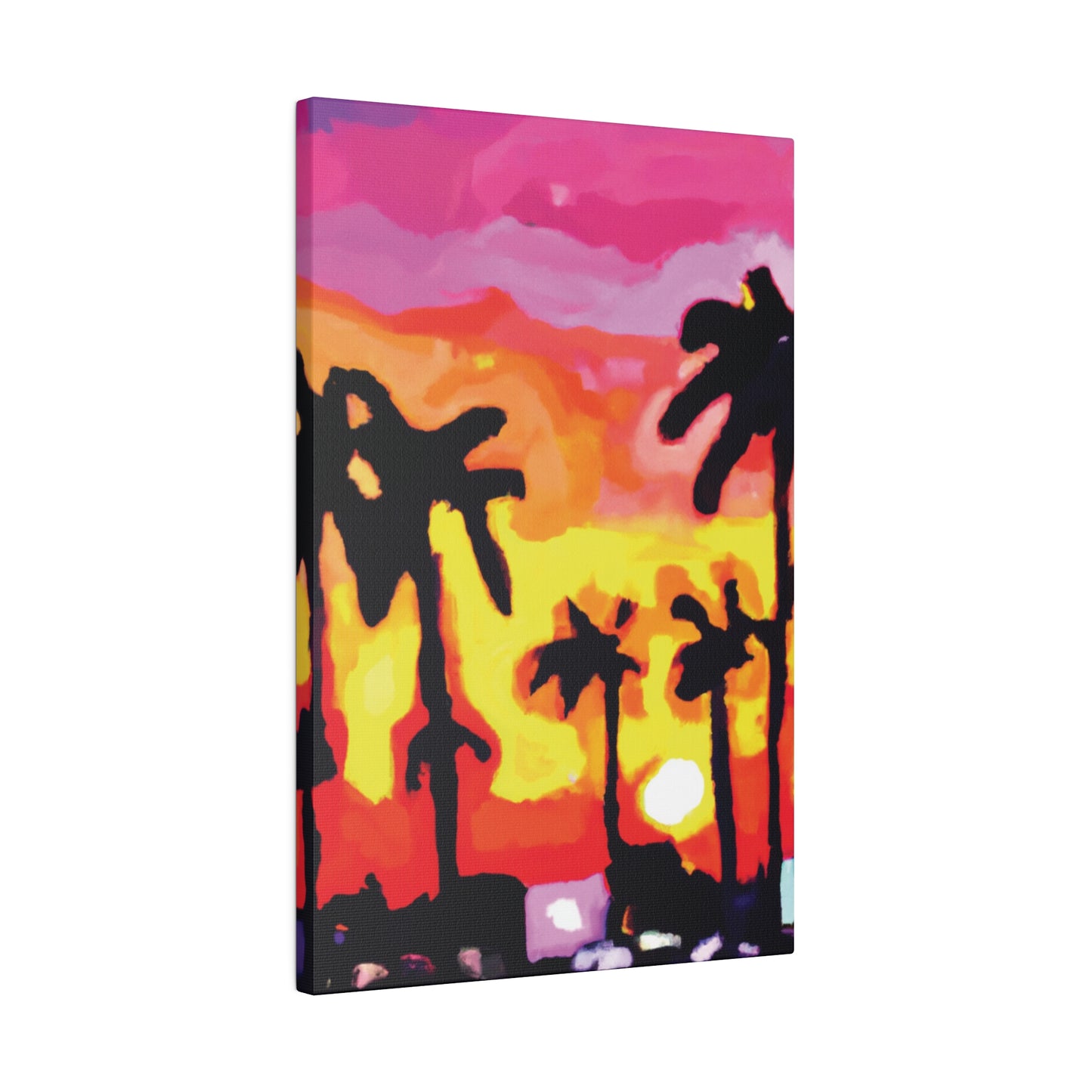 7893K - Miami Beach Sunset Painting Print | Miami | Beach | Sunset | Poster | Home Decor | Wall Art | Canvas