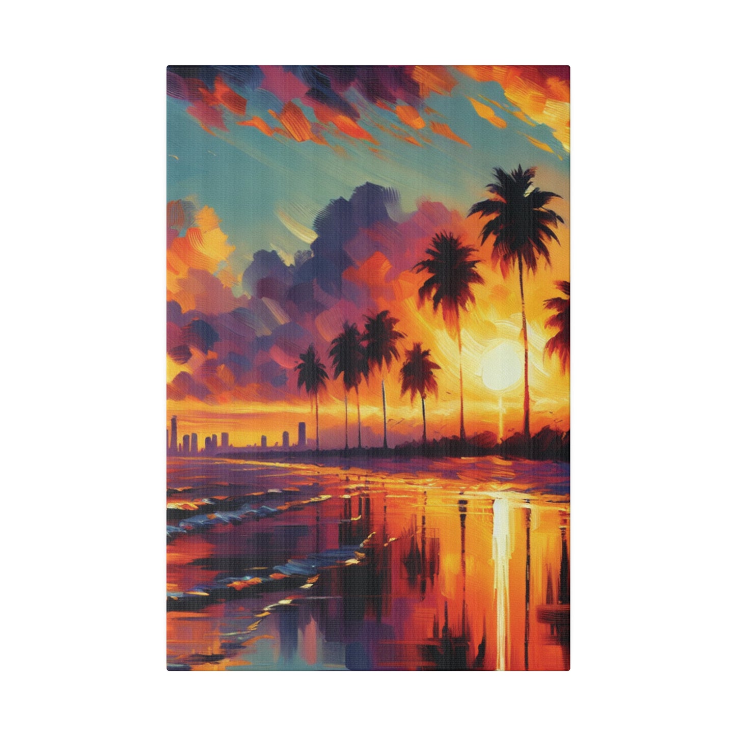 6720B - miami beach art, sunset background, ocean art work, beach art work, sunset designs, miami beach painting, miami beach print