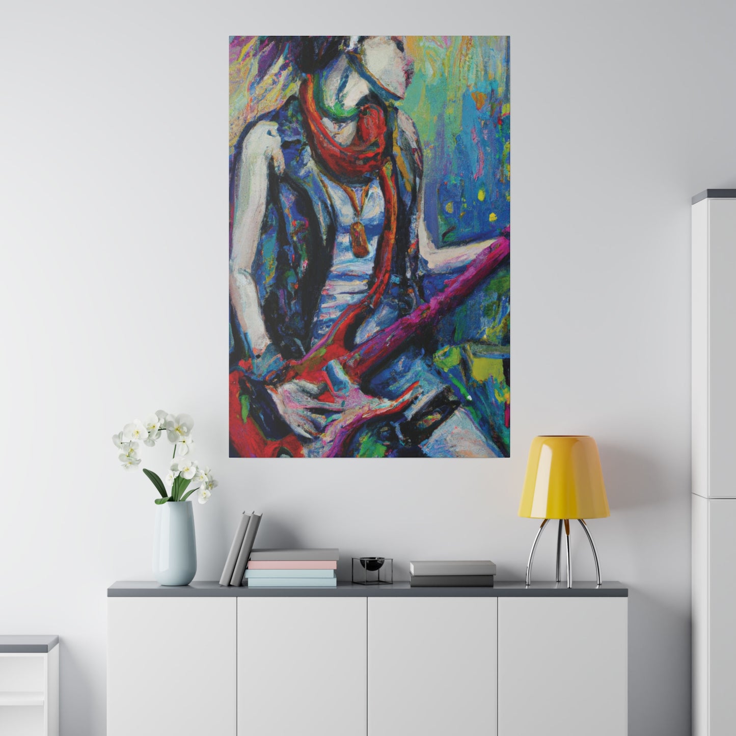 6328G - Rockstar Oil Painting Style Print | Poster | Home Decor | Wall Art | Music Art | Canvas