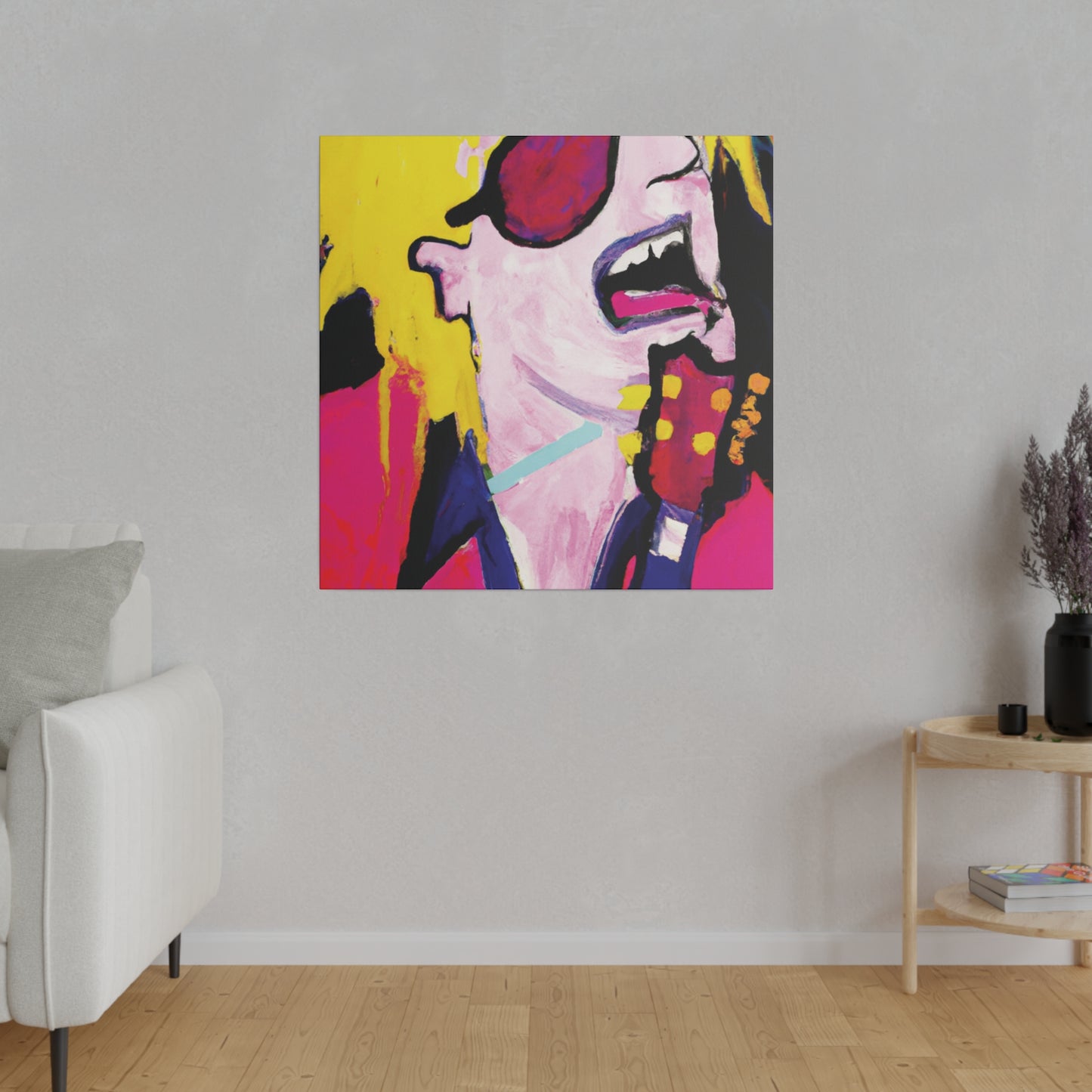 5843S - Rockstar Painting Print | Face | Abstract | Poster | Home Decor | Wall Art | Music Art | Canvas