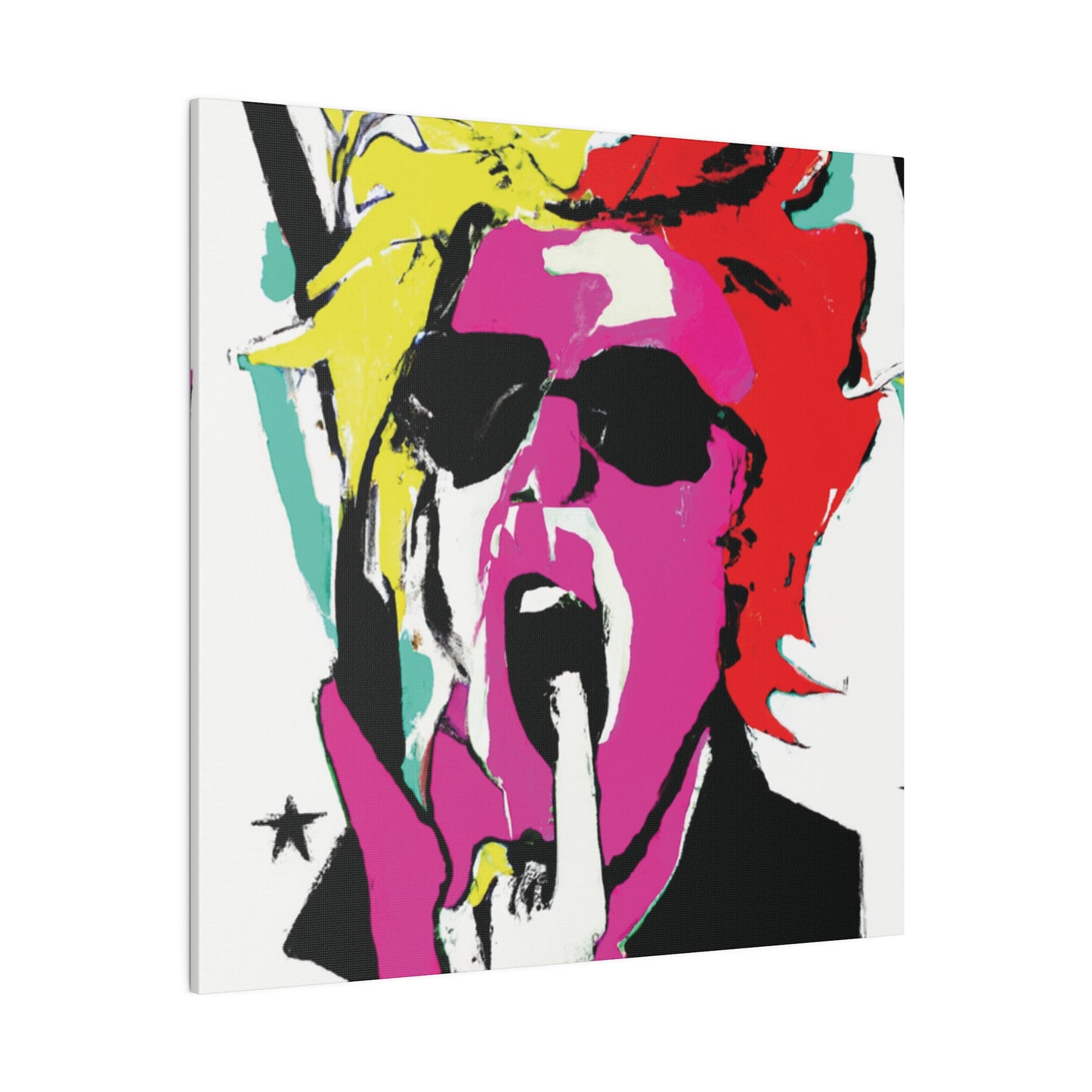 4598A - Rockstar Painting Print | Face | Abstract | Poster | Home Decor | Wall Art | Music Art | Canvas