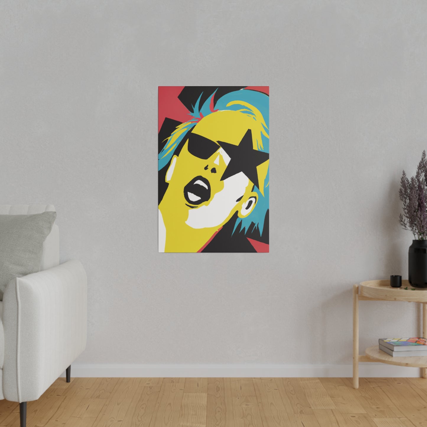 3688R - Rockstar Painting Print | Face | Abstract | Poster | Home Decor | Wall Art | Music Art | Canvas