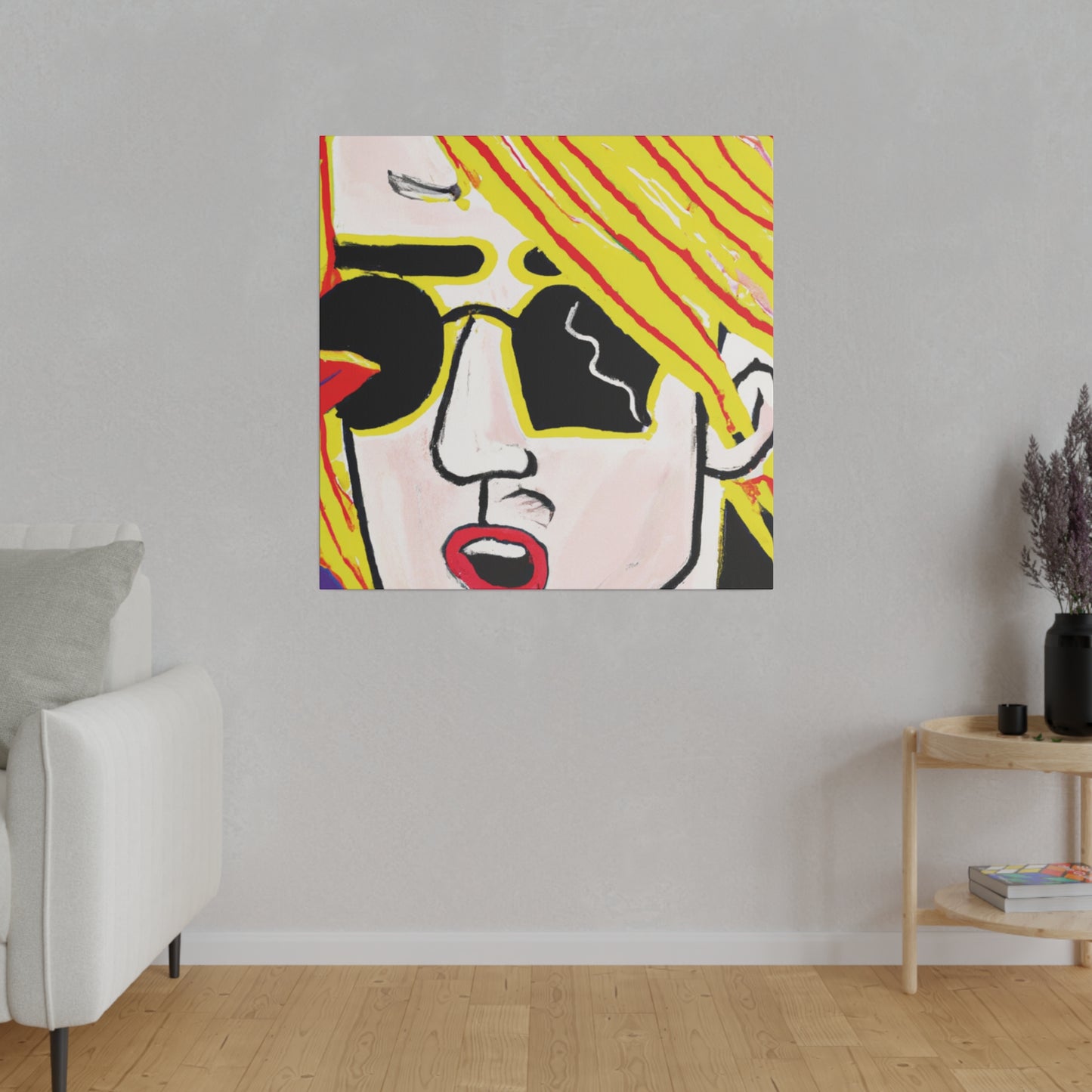 239G - Rockstar Painting Print | Face | Abstract | Poster | Home Decor | Wall Art | Music Art | Canvas