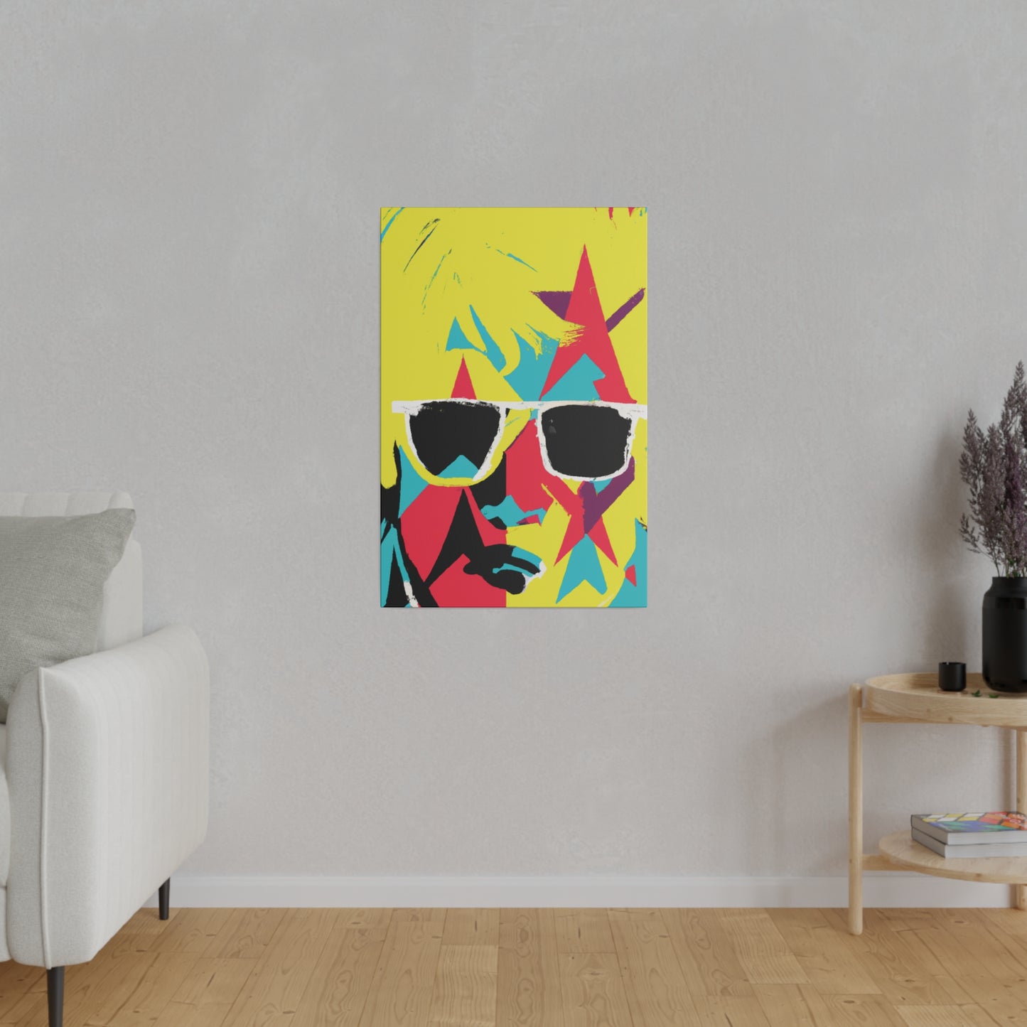 8383B - Rockstar Painting Print | Face | Abstract | Poster | Home Decor | Wall Art | Music Art | Canvas