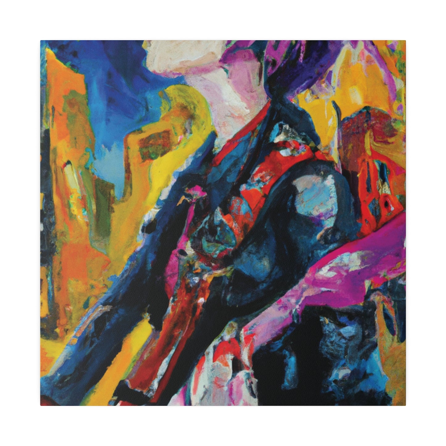 8245D - Rockstar Oil Painting Style Print | Poster | Home Decor | Wall Art | Music Art | Canvas