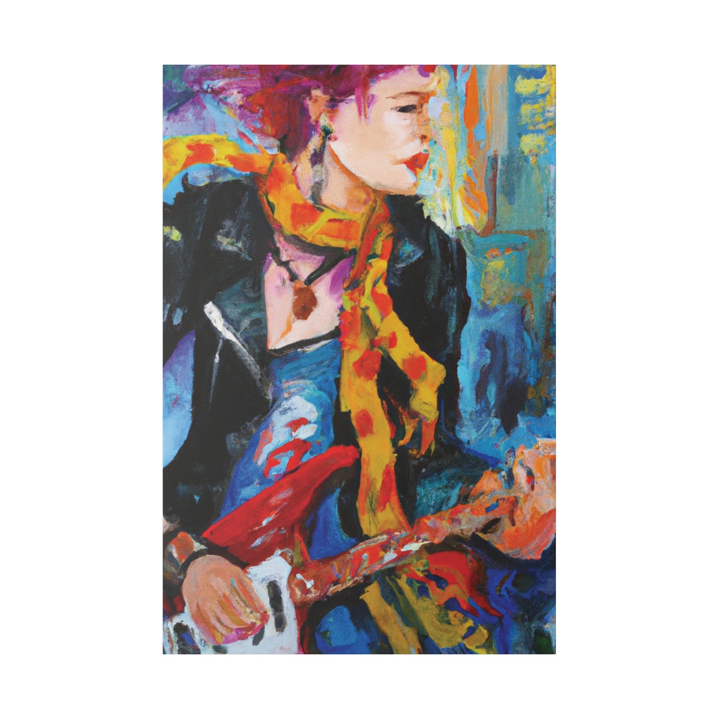 6234X - Rockstar Oil Painting Style Print | Poster | Home Decor | Wall Art | Music Art | Canvas