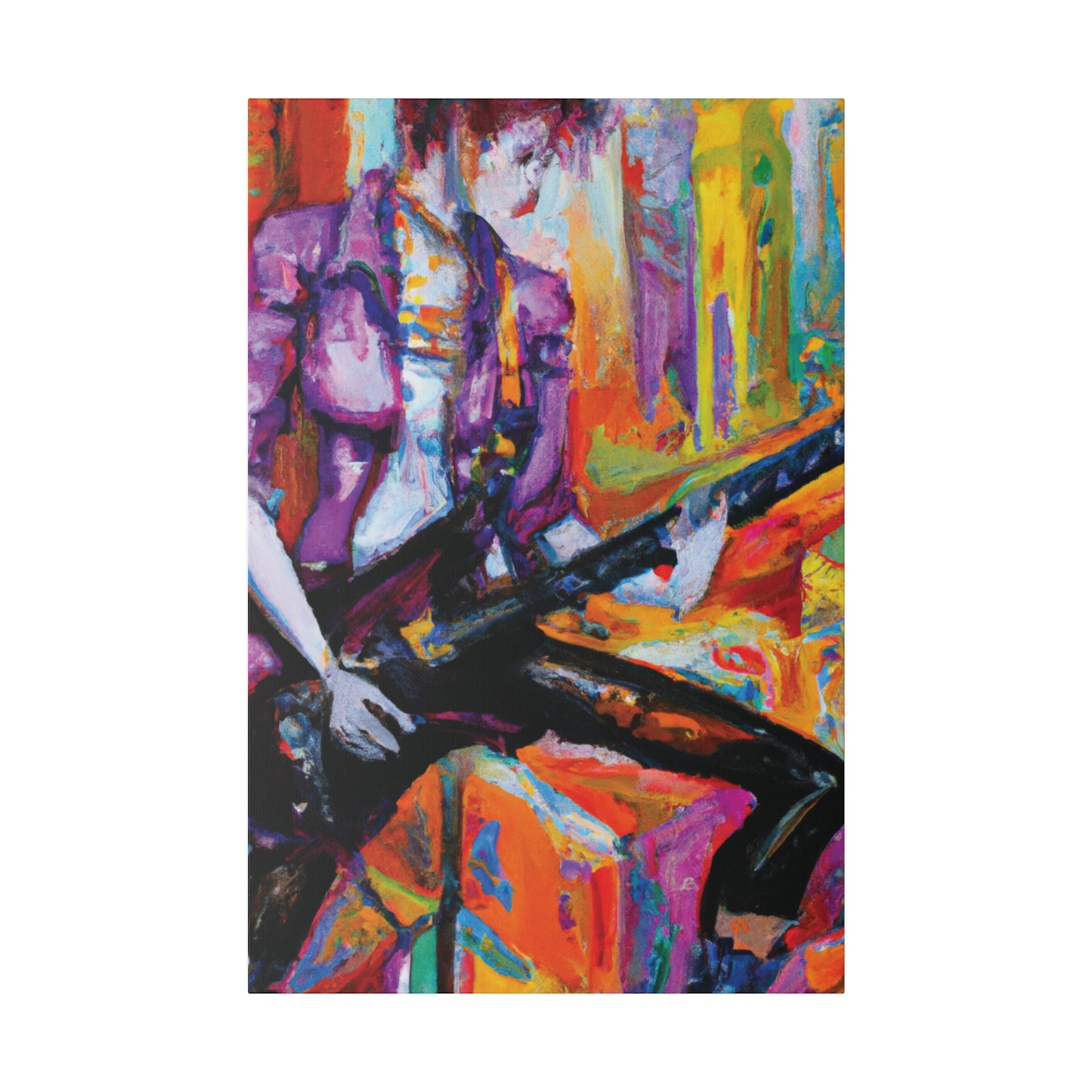 477F - Rockstar Oil Painting Style Print | Poster | Home Decor | Wall Art | Music Art | Canvas